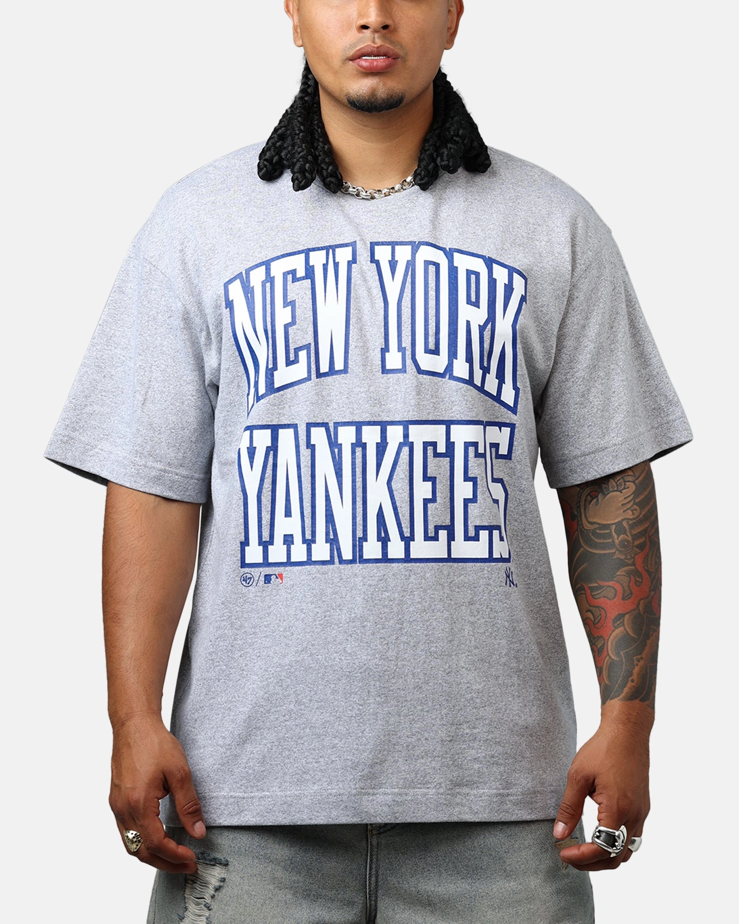 47 Brand New York Yankees Stack T-Shirt Grey