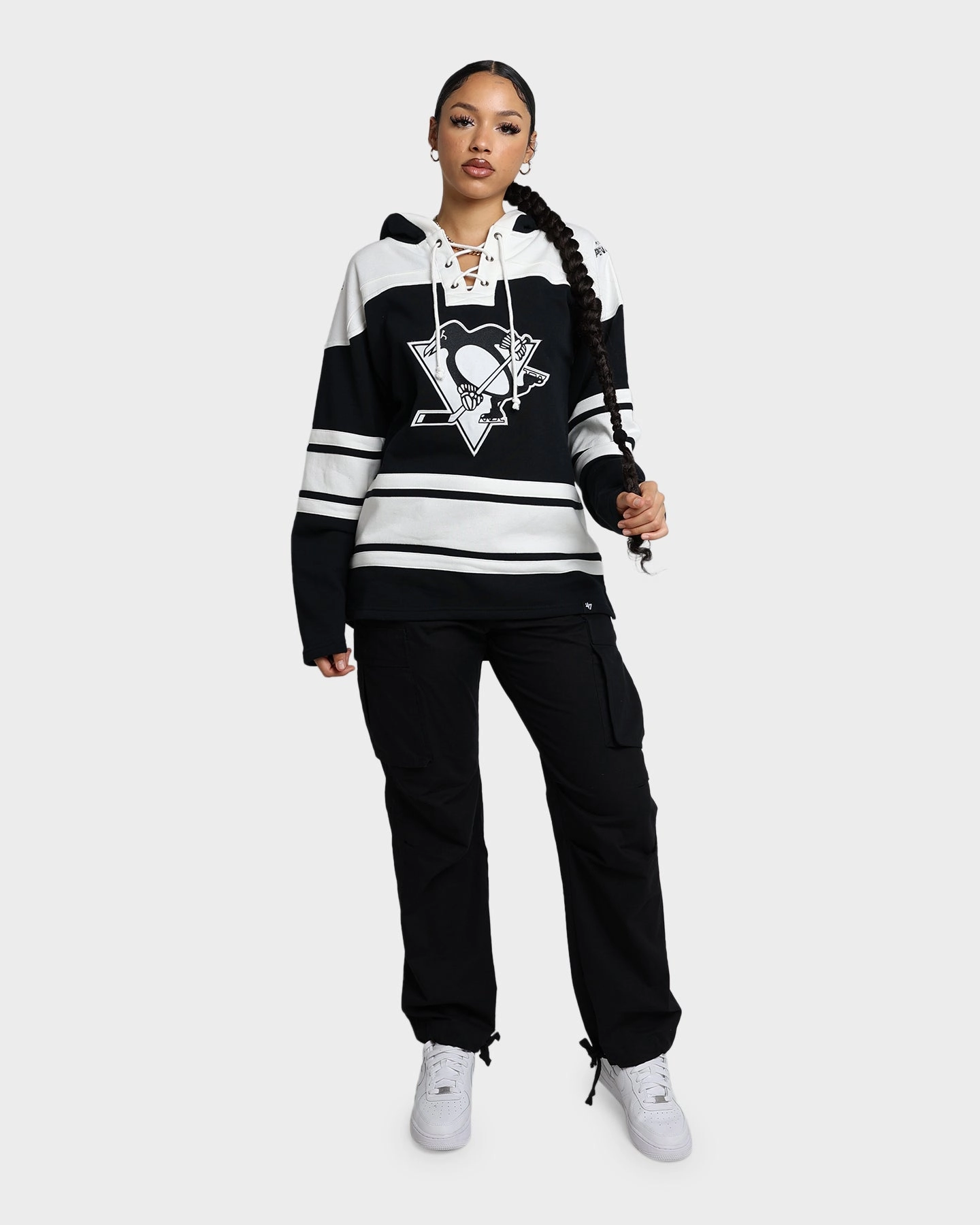 47 Brand Pittsburgh Penguins Superior Lacer Hoodie Jet Black