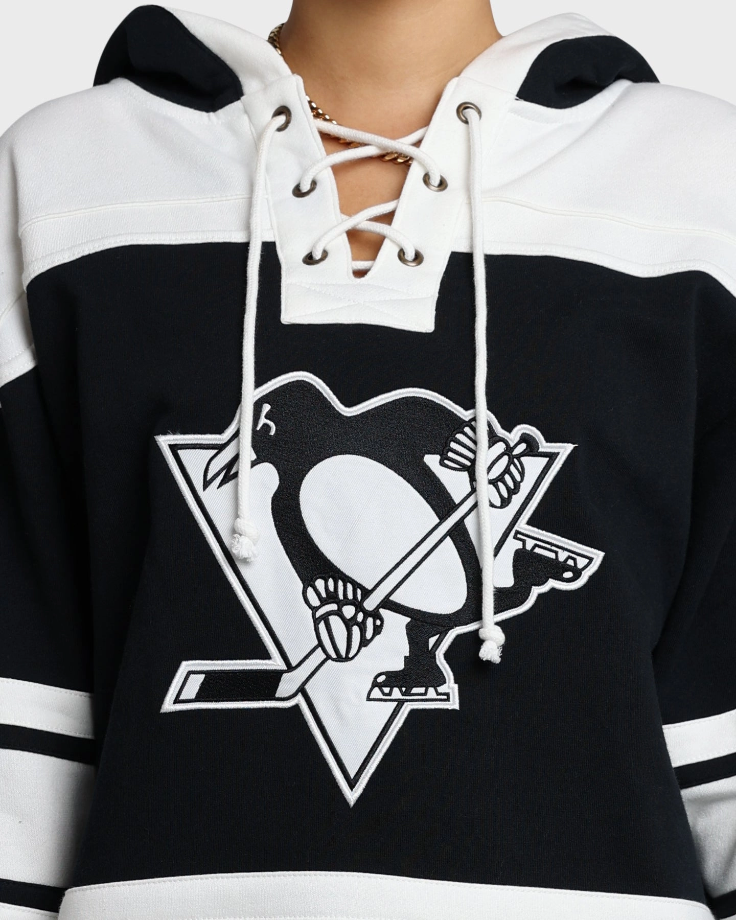 47 Brand Pittsburgh Penguins Superior Lacer Hoodie Jet Black