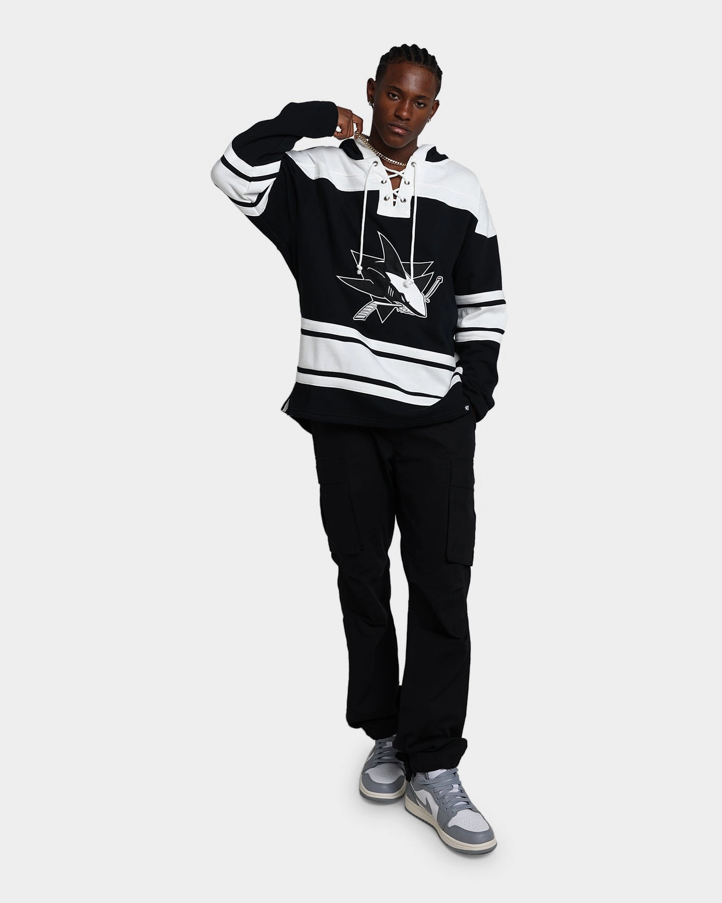 47 Brand San Jose Sharks Superior Lacer Hoodie Jet Black