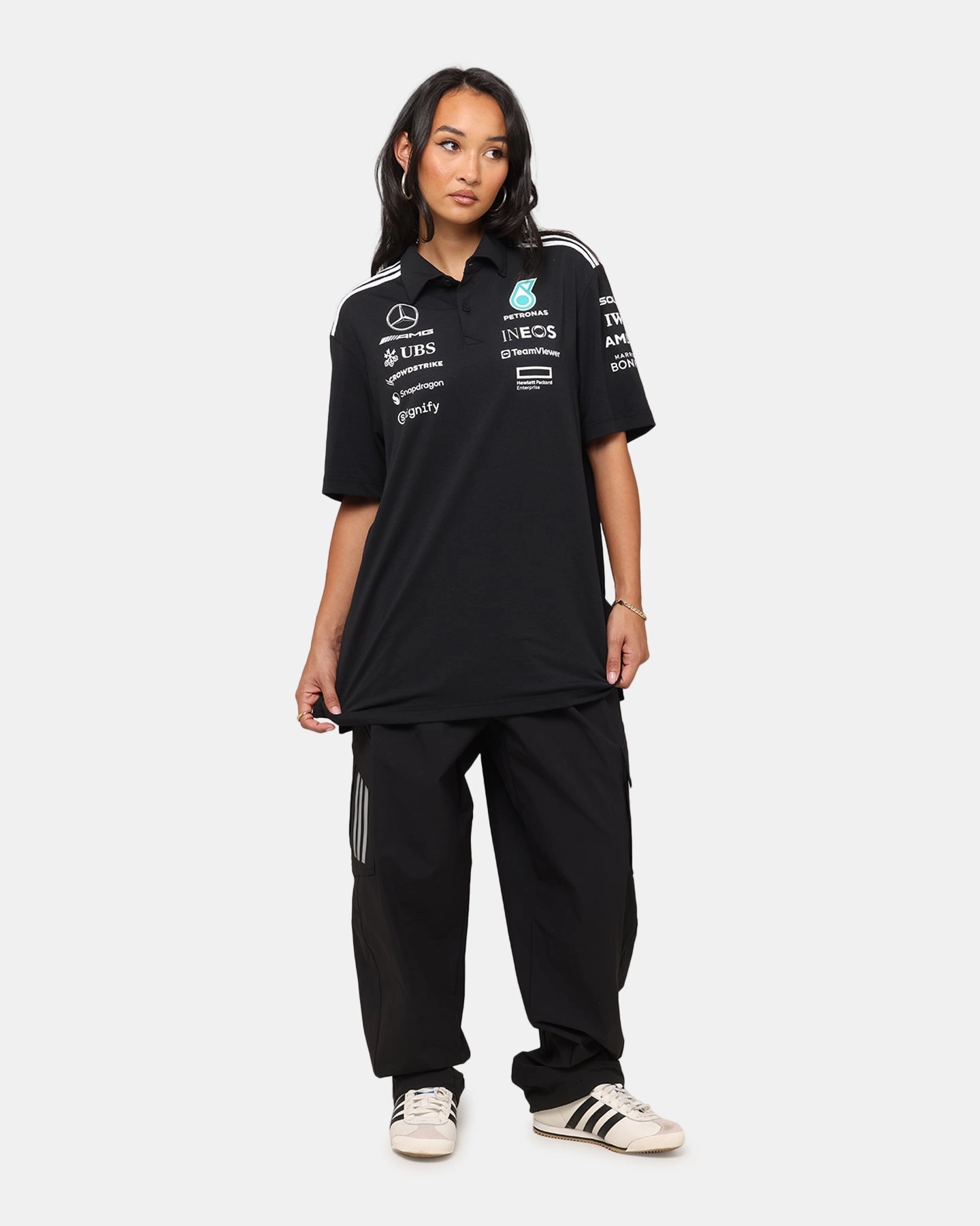 adidas x Mercedes-AMG PETRONAS Formula One F1 2025 Mechanics Joggers Black/White