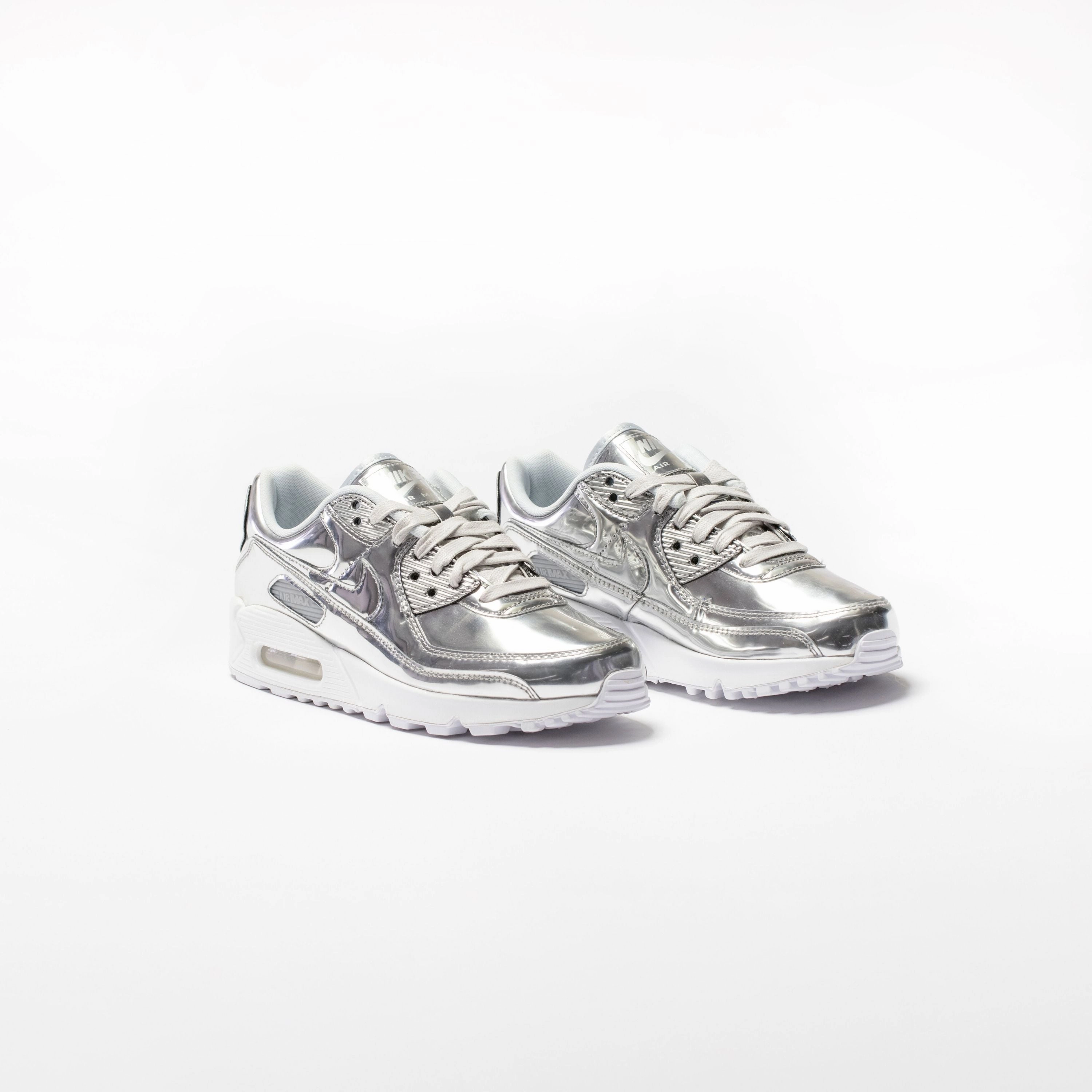 Air Max 90 Womens Running Shoe - Platinum/Silver/Light Grey