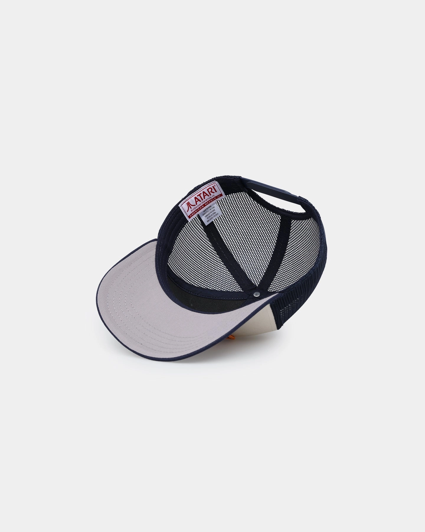 American Needle Twill Valin Patch Trucker Snapback Ivory/Navy