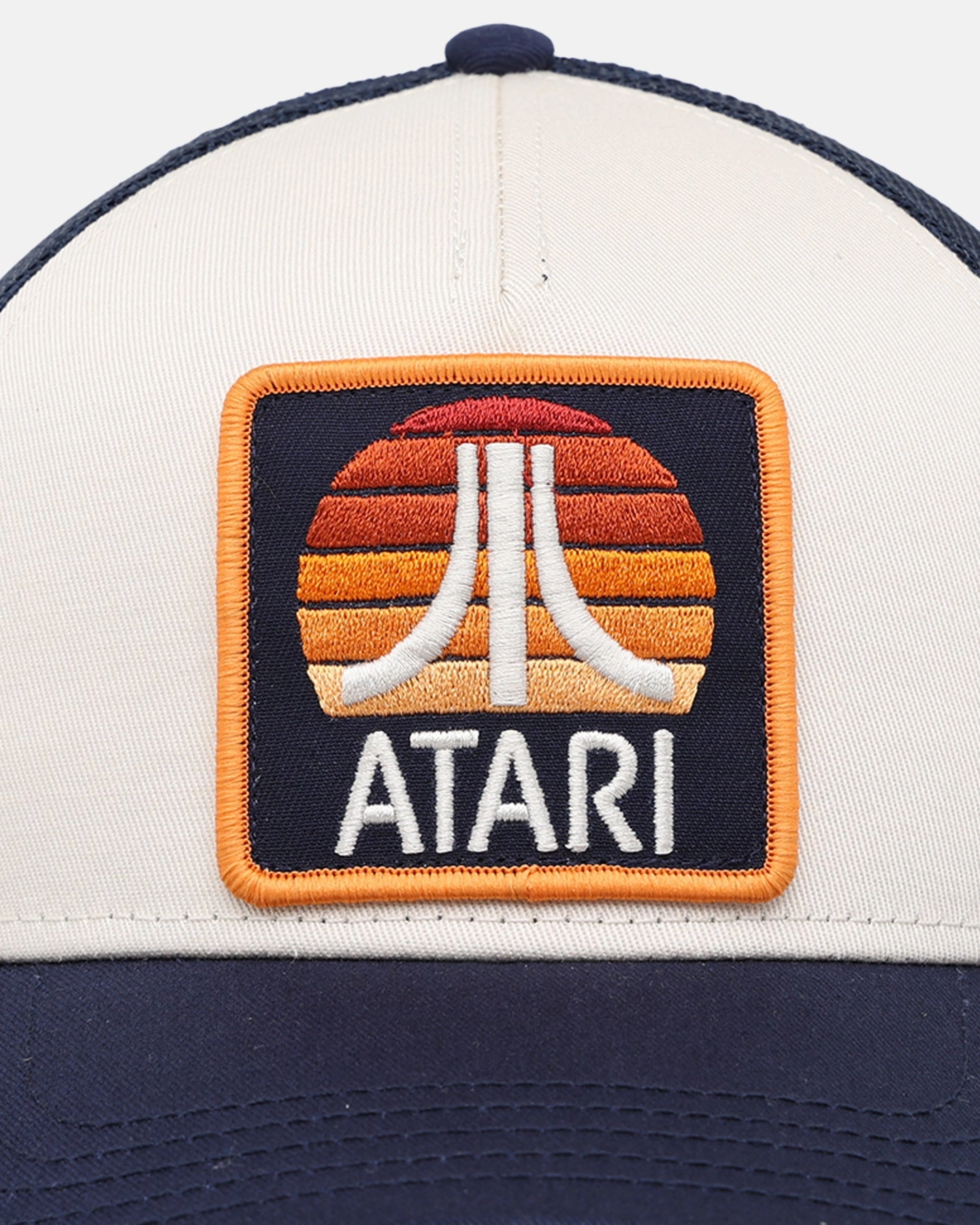 American Needle Twill Valin Patch Trucker Snapback Ivory/Navy