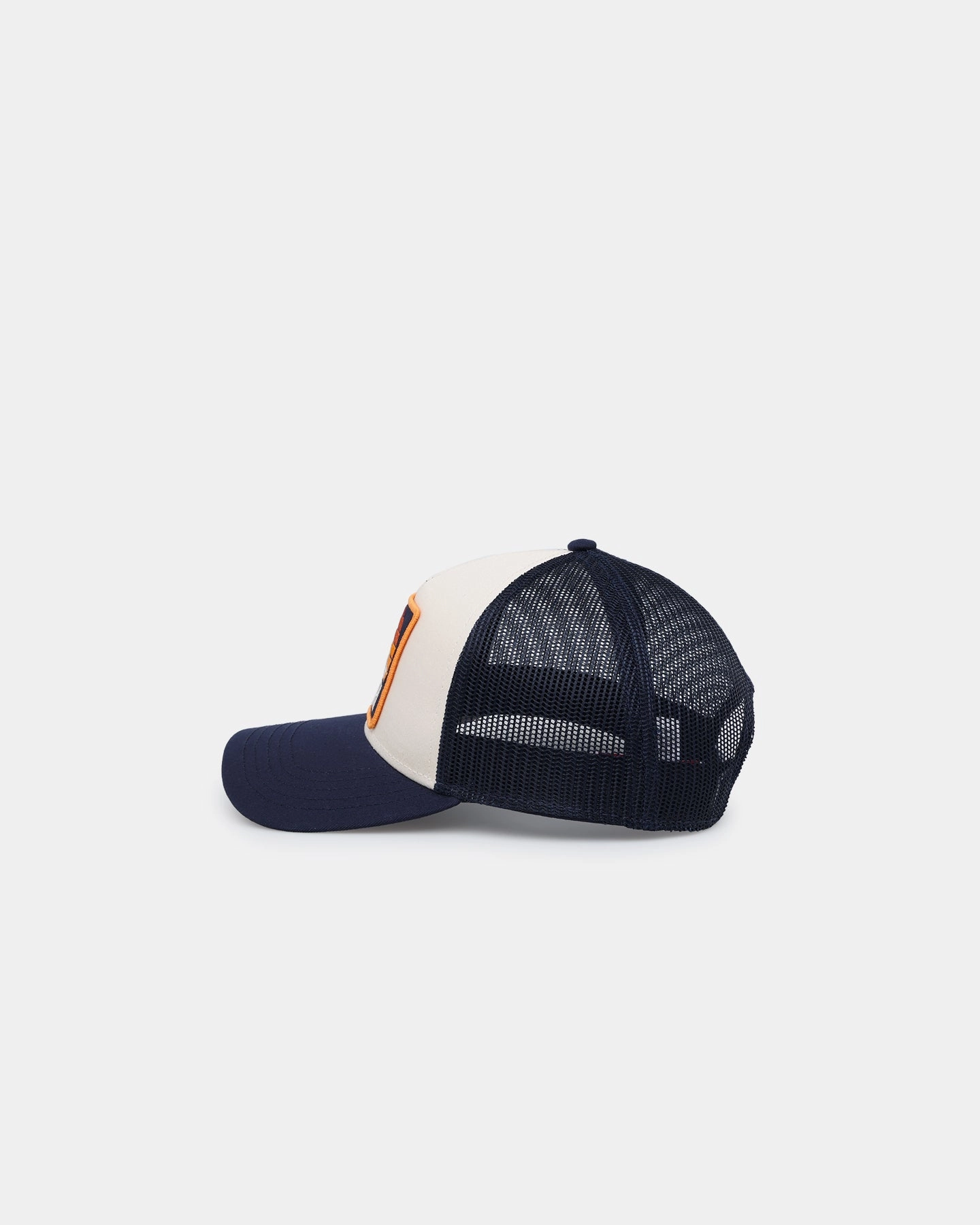 American Needle Twill Valin Patch Trucker Snapback Ivory/Navy