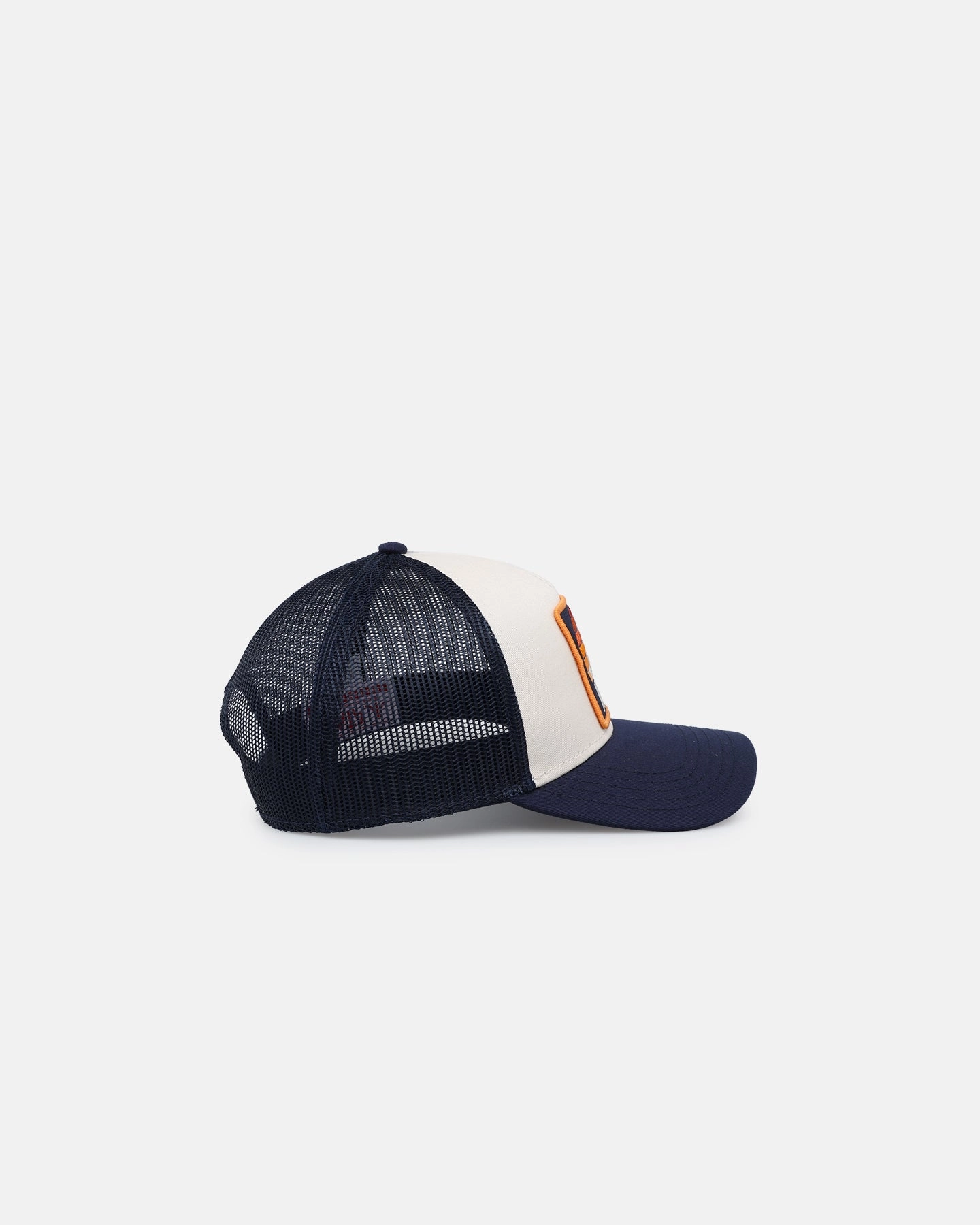 American Needle Twill Valin Patch Trucker Snapback Ivory/Navy