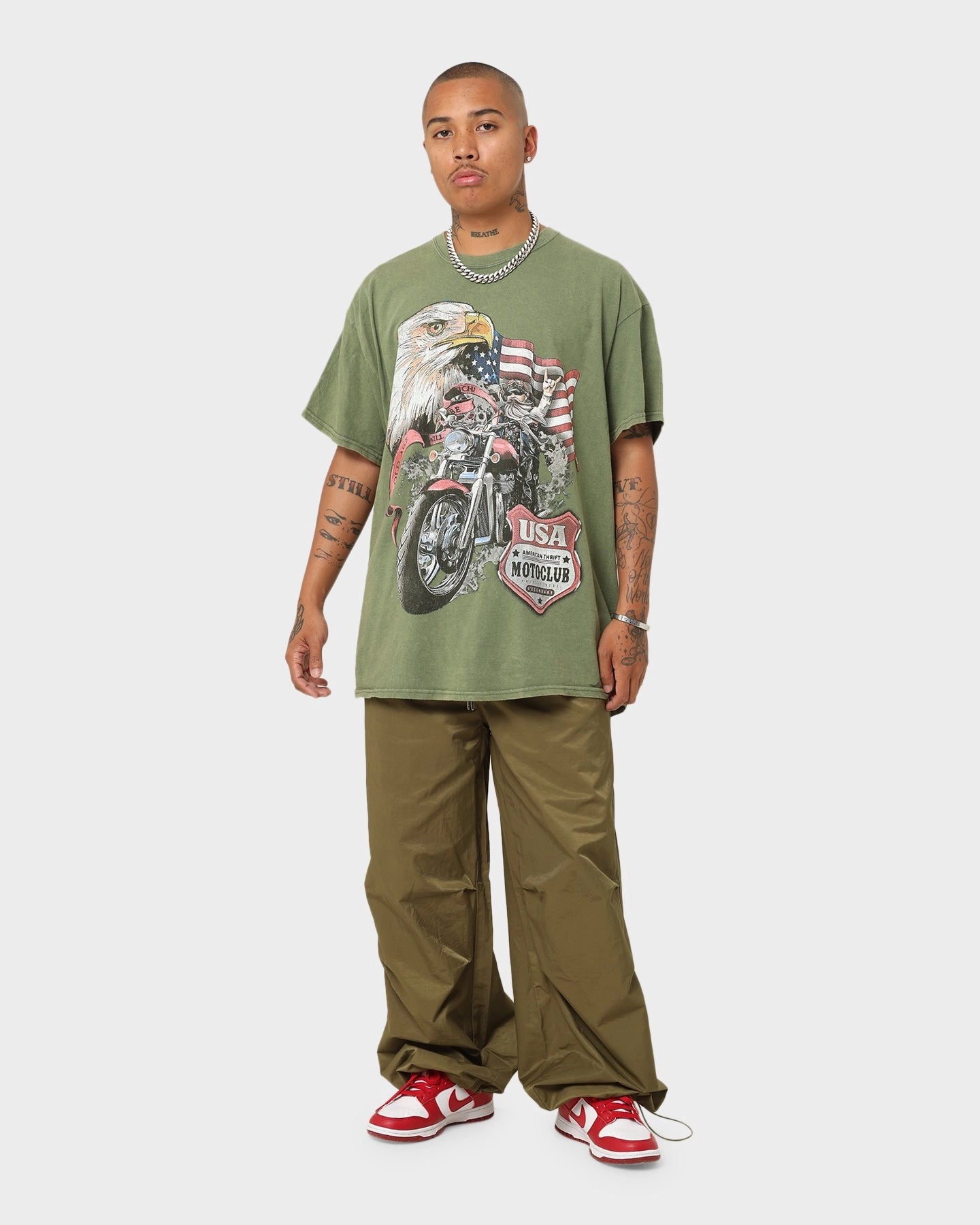American Thrift Eagle Moto Club T-Shirt Military