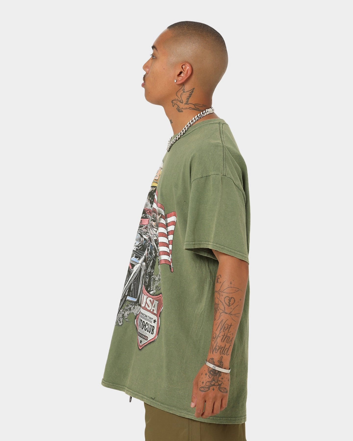 American Thrift Eagle Moto Club T-Shirt Military