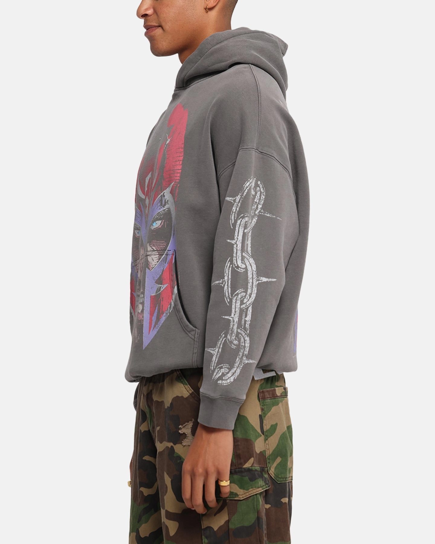 American Thrift Marvel X-Men Magneto Premium Hoodie Washed Charcoal