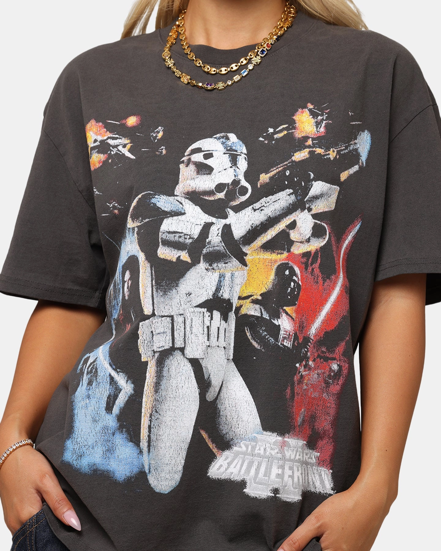 American Thrift Star Wars Battlefront 2 Heavy T-Shirt Black Wash