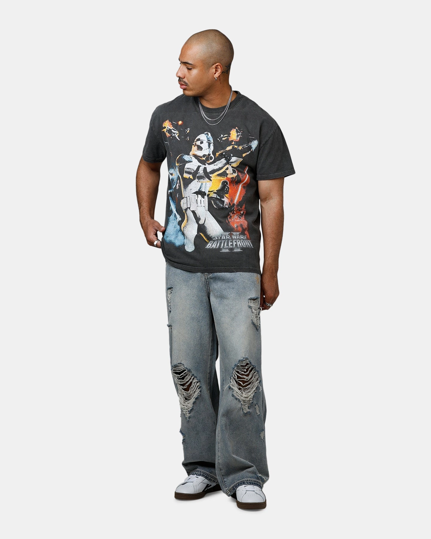 American Thrift Star Wars Battlefront 2 Heavyweight T-Shirt Black Wash