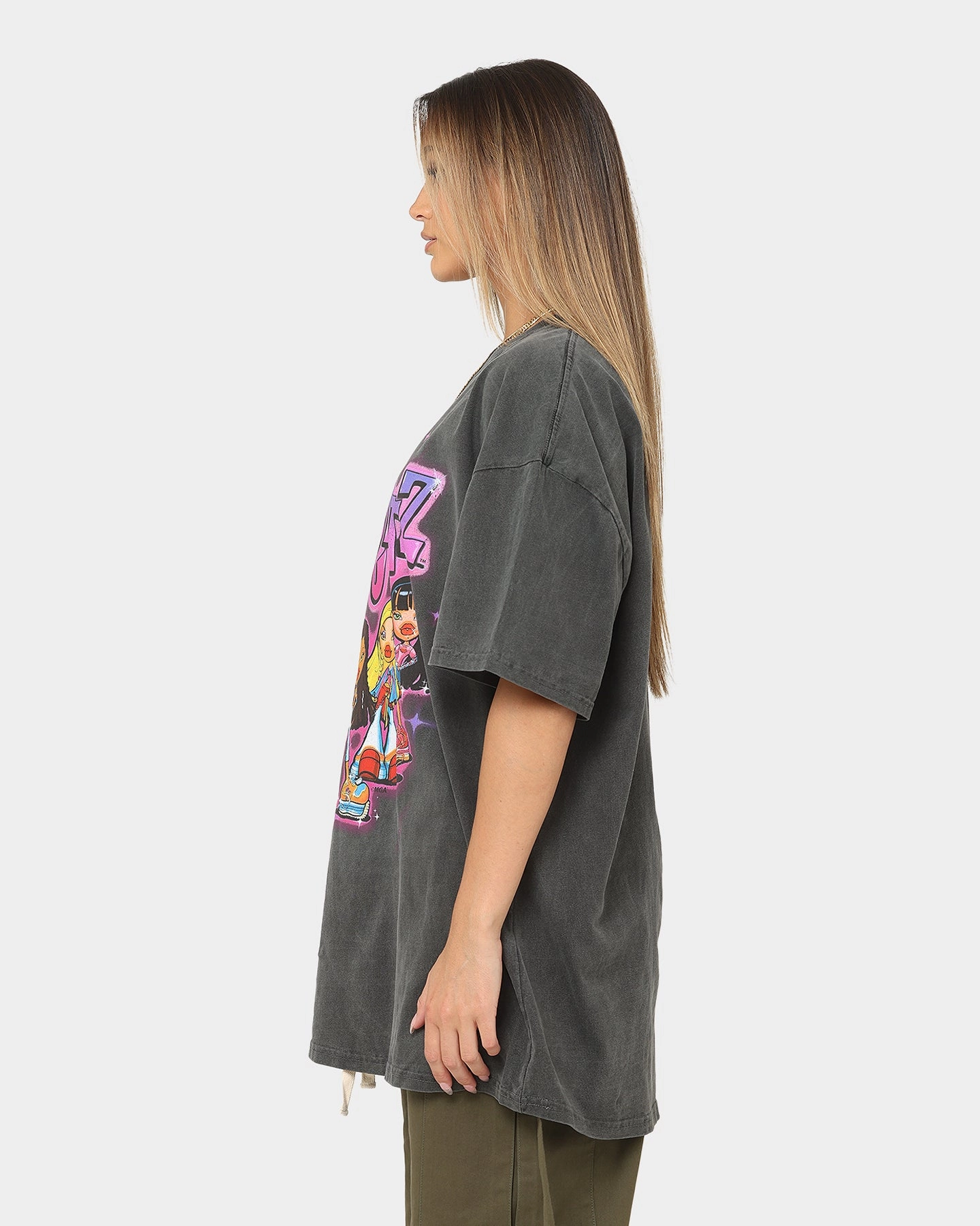 American Thrift X Bratz Bratz Logo Group Heavyweight Vintage T-Shirt Black Wash