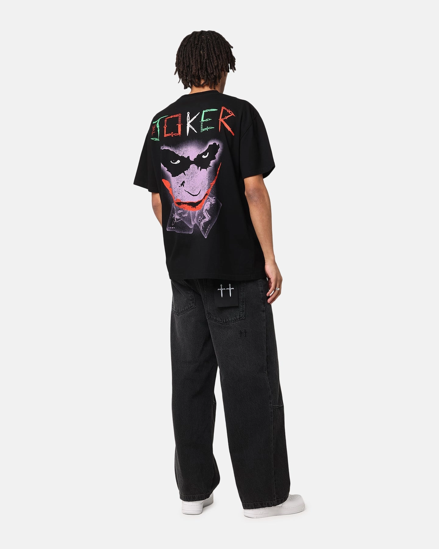 American Thrift X DC Batman The Joker Scars Heavy T-Shirt Black