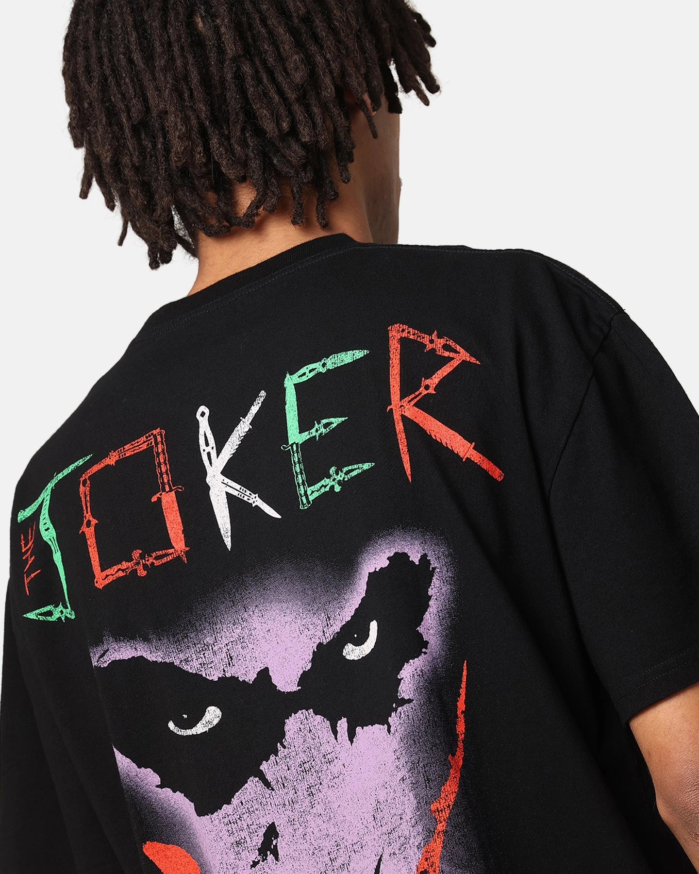 American Thrift X DC Batman The Joker Scars Heavy T-Shirt Black