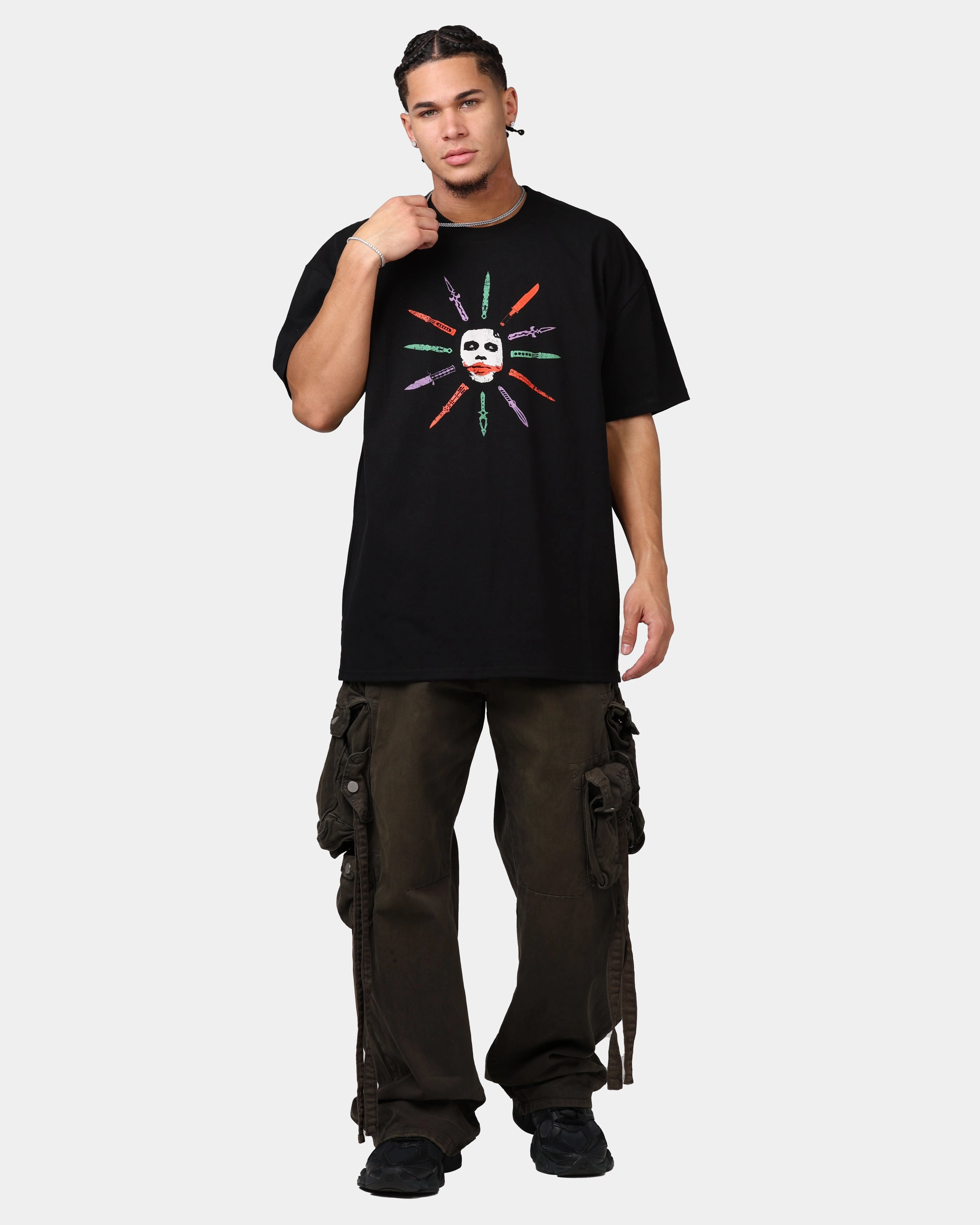 American Thrift X DC Batman The Joker Scars Heavyweight T-Shirt Black