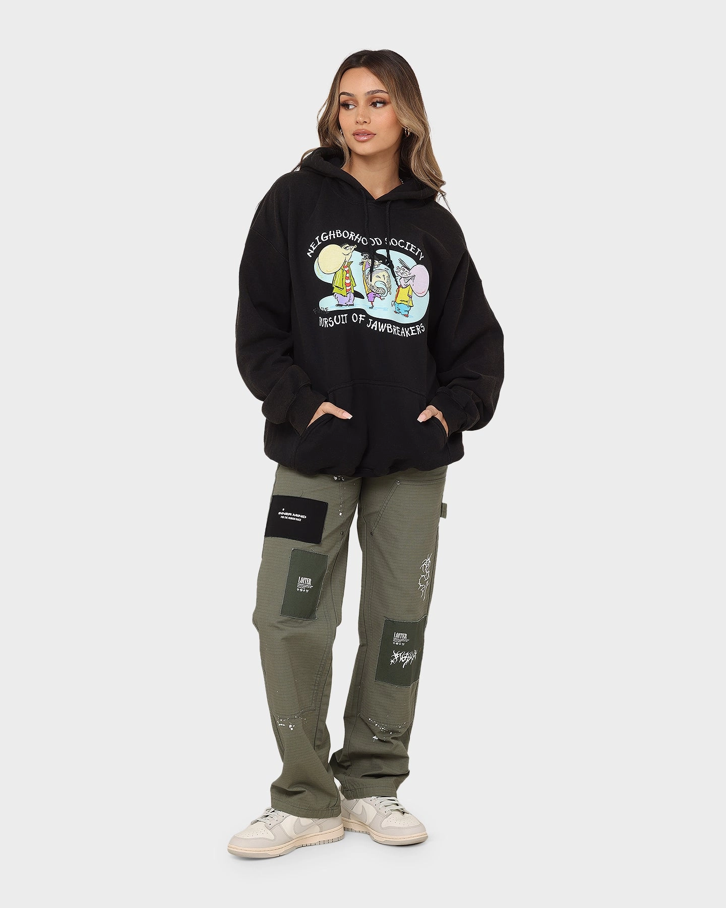 American Thrift X Ed. Edd n Eddy Jawbreaker Vintage Hoodie Black Wash
