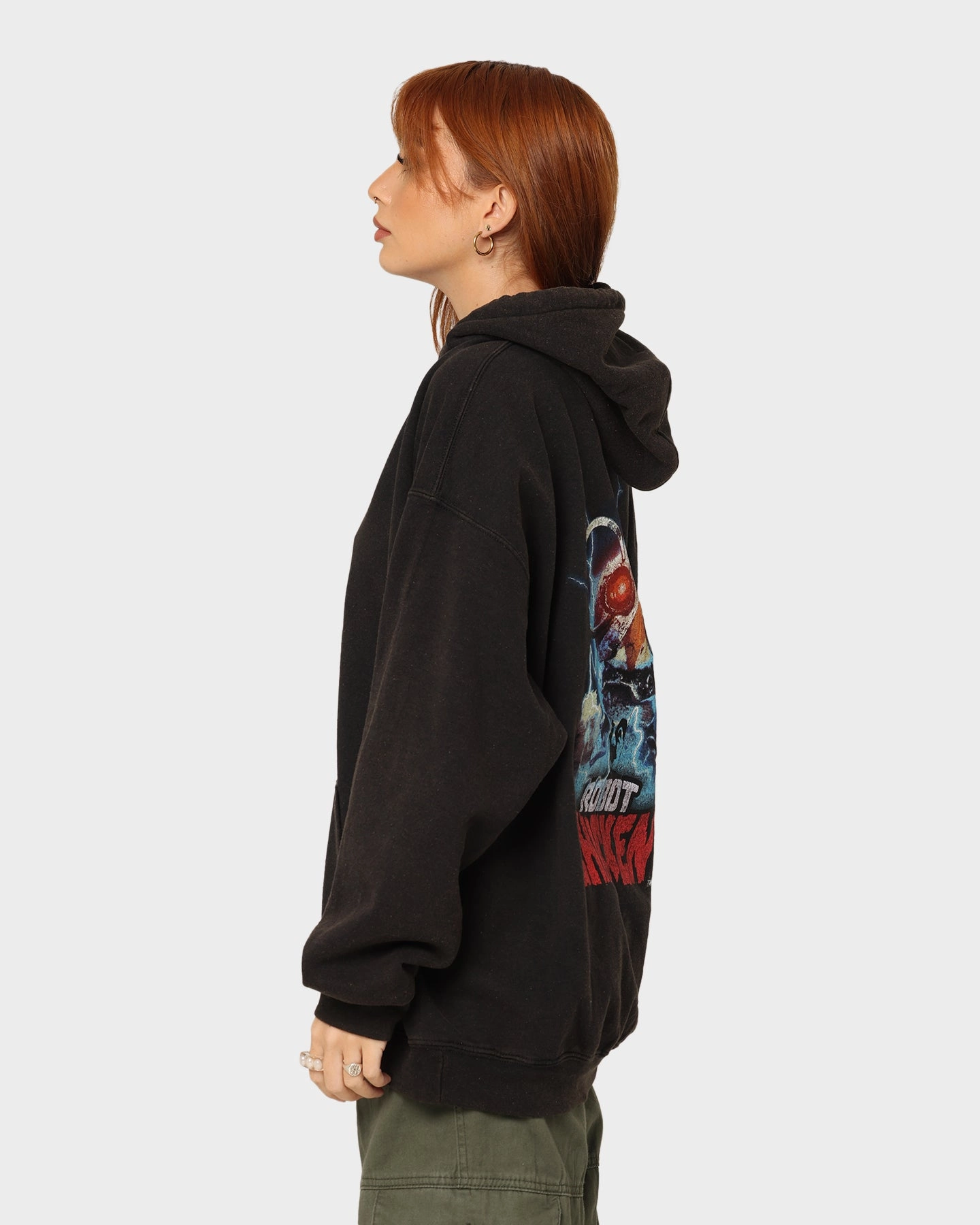 American Thrift X Robot Chicken Robot Chicken Vintage Hoodie Black Wash