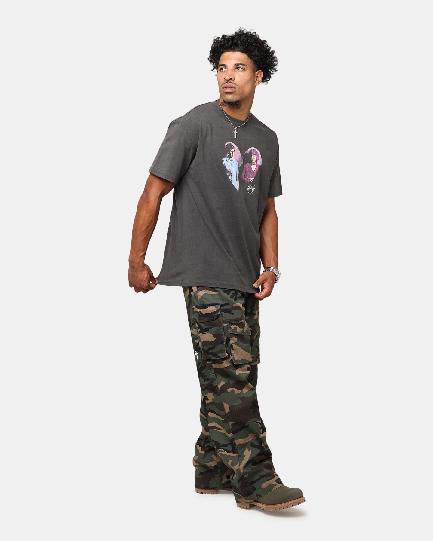 American Thrift X Scott Pilgrim Ramona & Scott Heavyweight T-Shirt Black