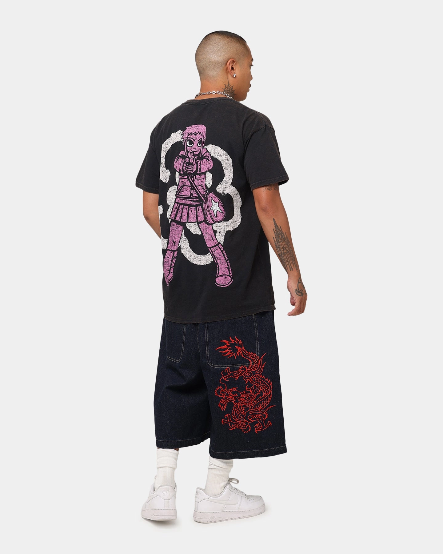 American Thrift X Scott Pilgrim Romona Flowers T-Shirt Black Wash
