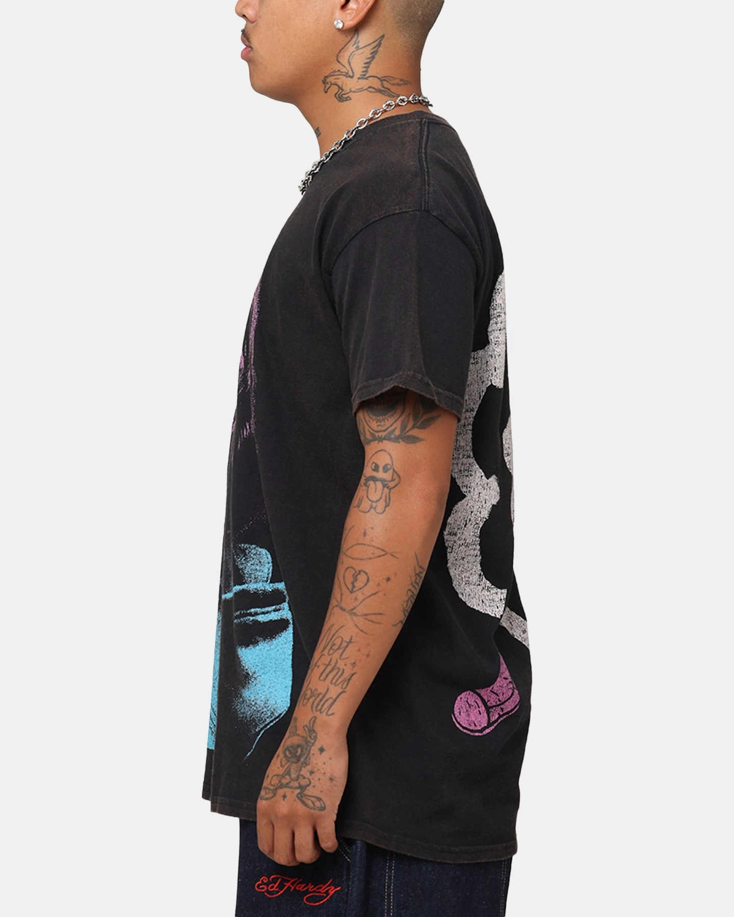 American Thrift X Scott Pilgrim Romona Flowers T-Shirt Black Wash