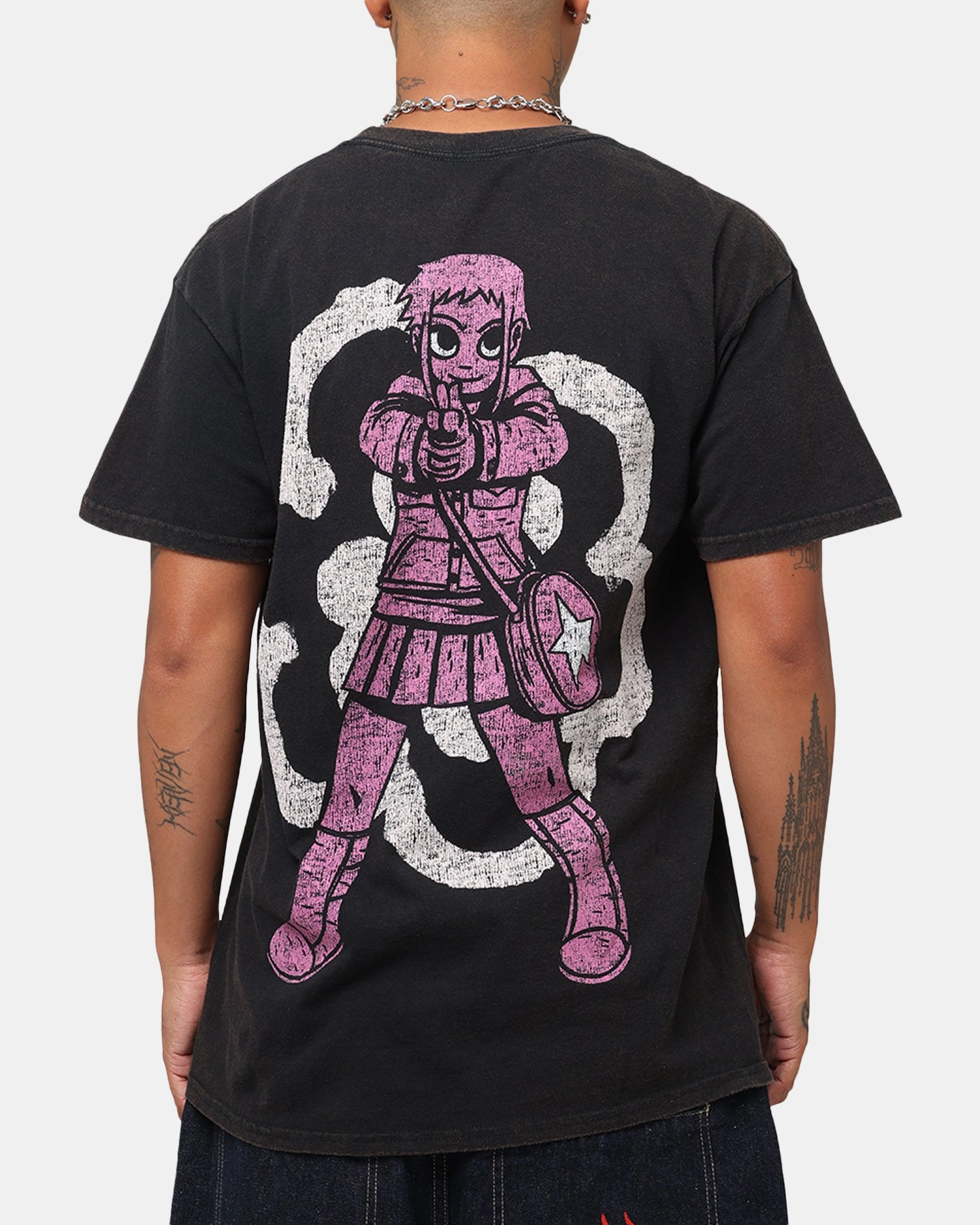 American Thrift X Scott Pilgrim Romona Flowers T-Shirt Black Wash