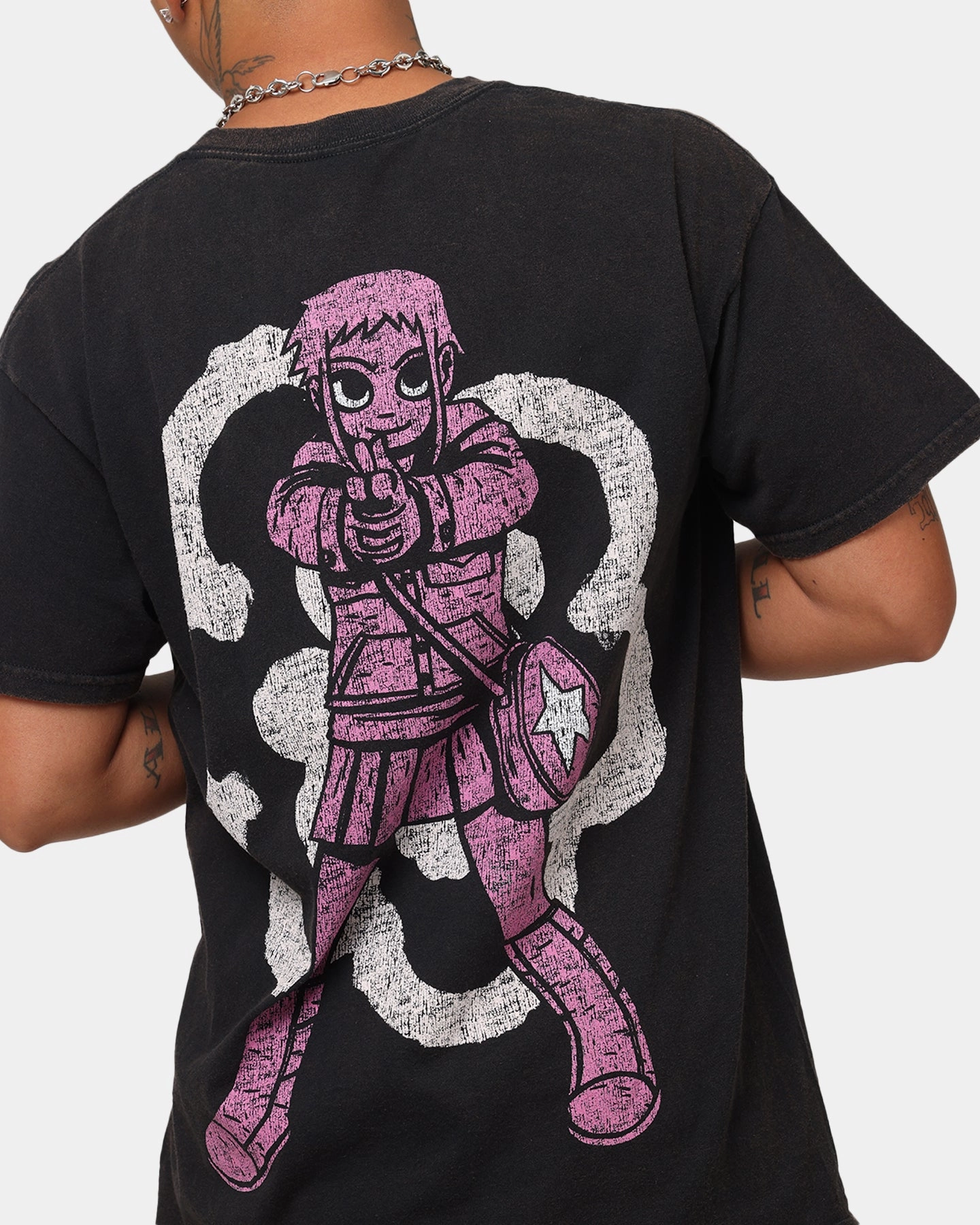 American Thrift X Scott Pilgrim Romona Flowers T-Shirt Black Wash