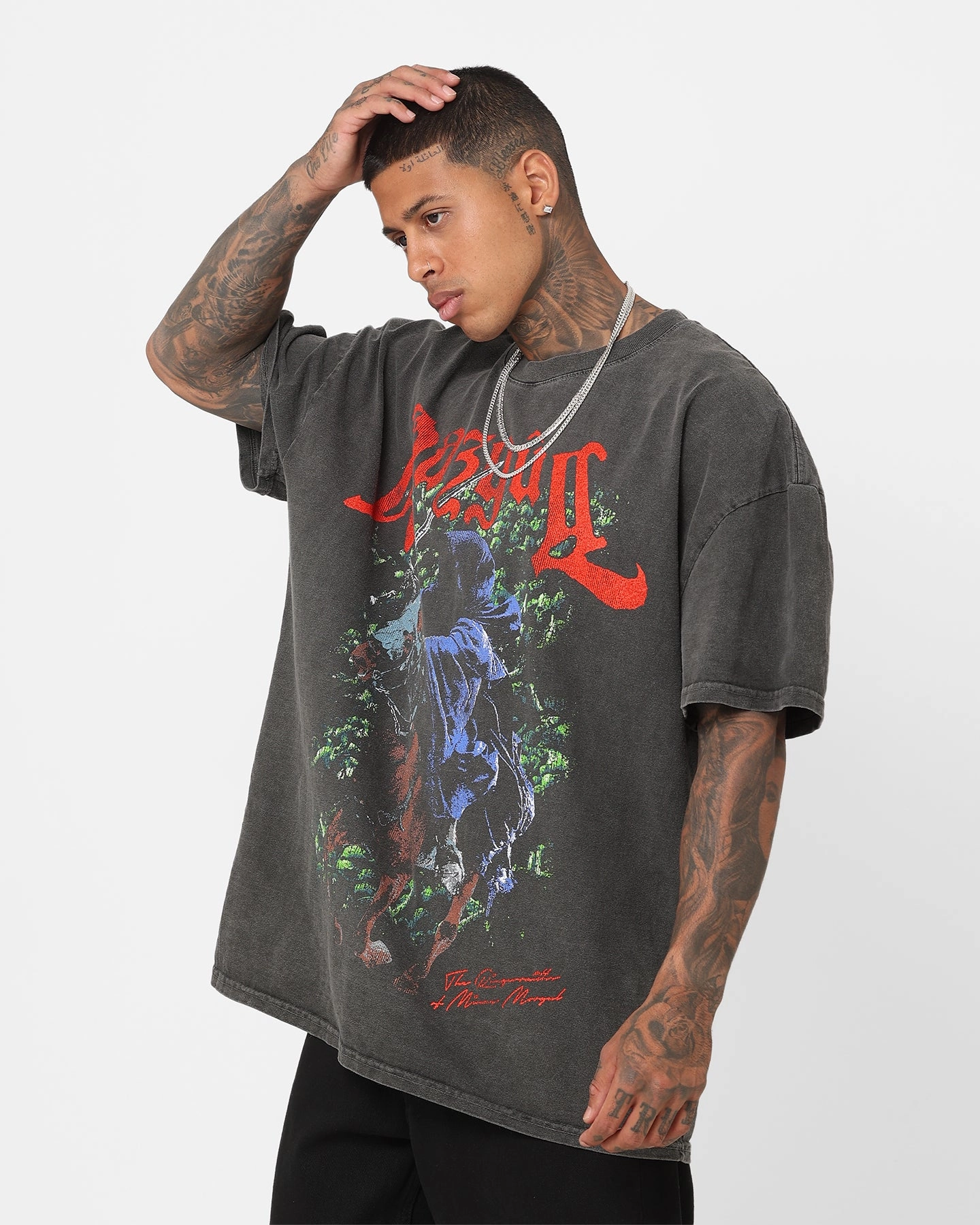American Thrift X The Lord Of The Rings Nazgul Heavyweight Vintage T-Shirt Black Wash
