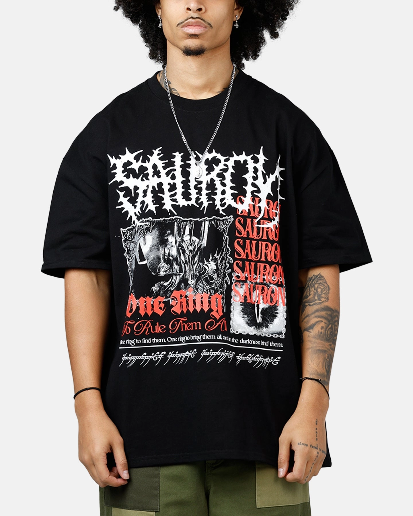 American Thrift X The Lord Of The Rings Sauron Heavyweight T-Shirt Black