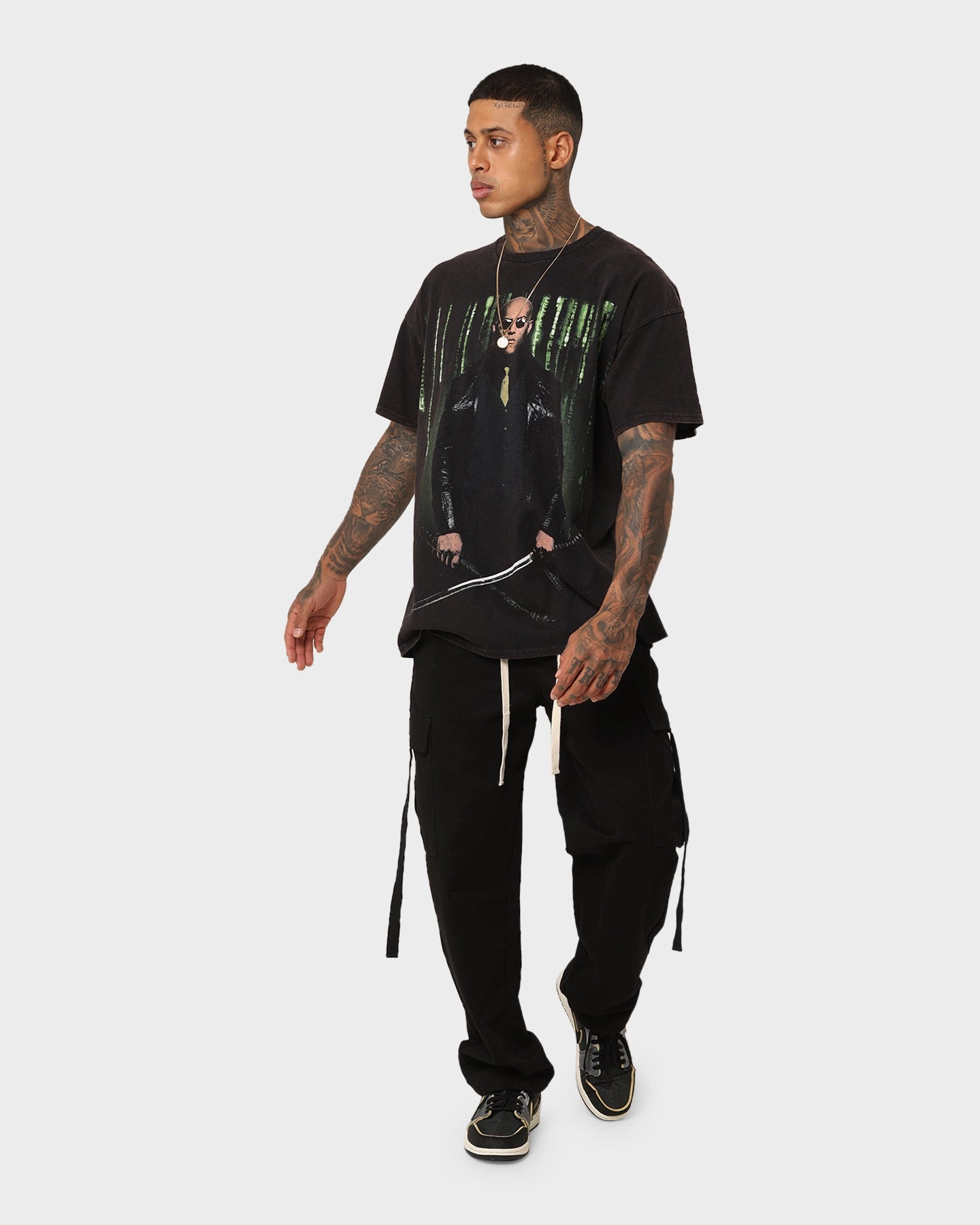 American Thrift X The Matrix Morpheus Vintage T-Shirt Black Wash