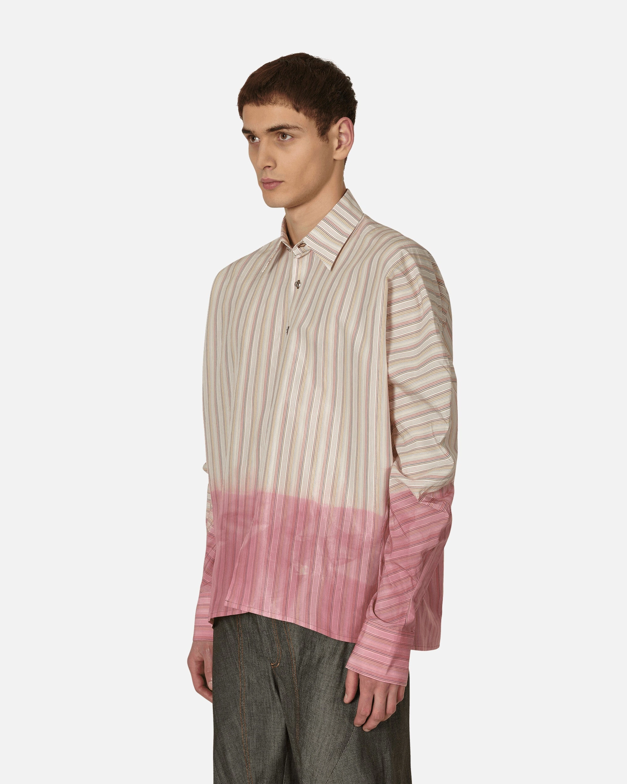 Andrea Dip-Dyed Hem Shirt Beige