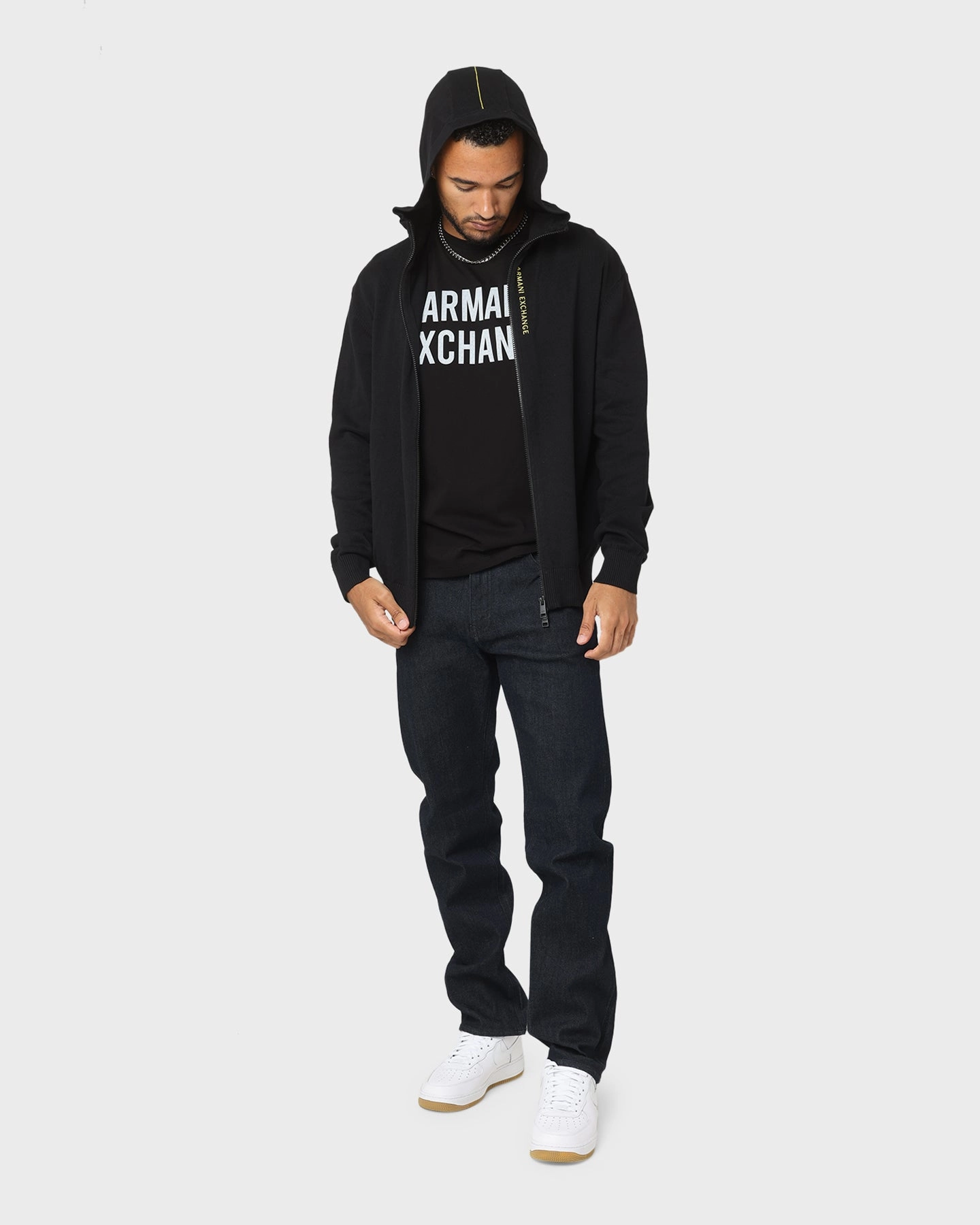 Armani Exchange Cardigan Hoodie Acid Yellow/Black