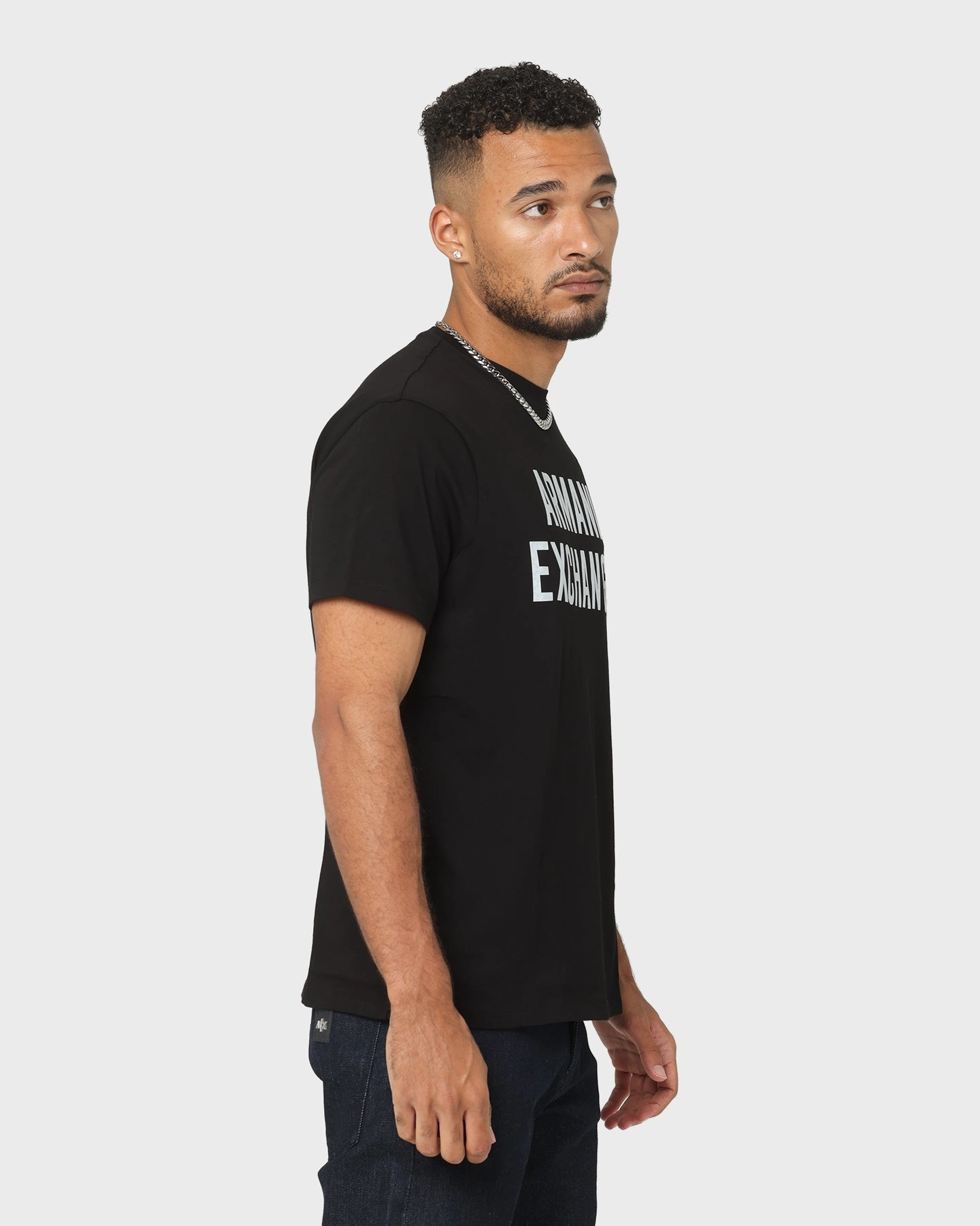 Armani Exchange Holographic Logo T-Shirt Black