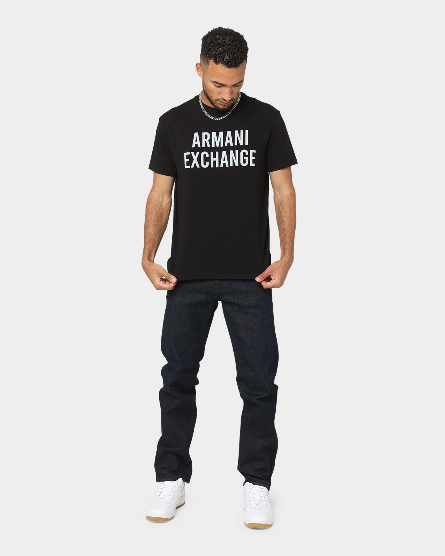 Armani Exchange Holographic Logo T-Shirt Black
