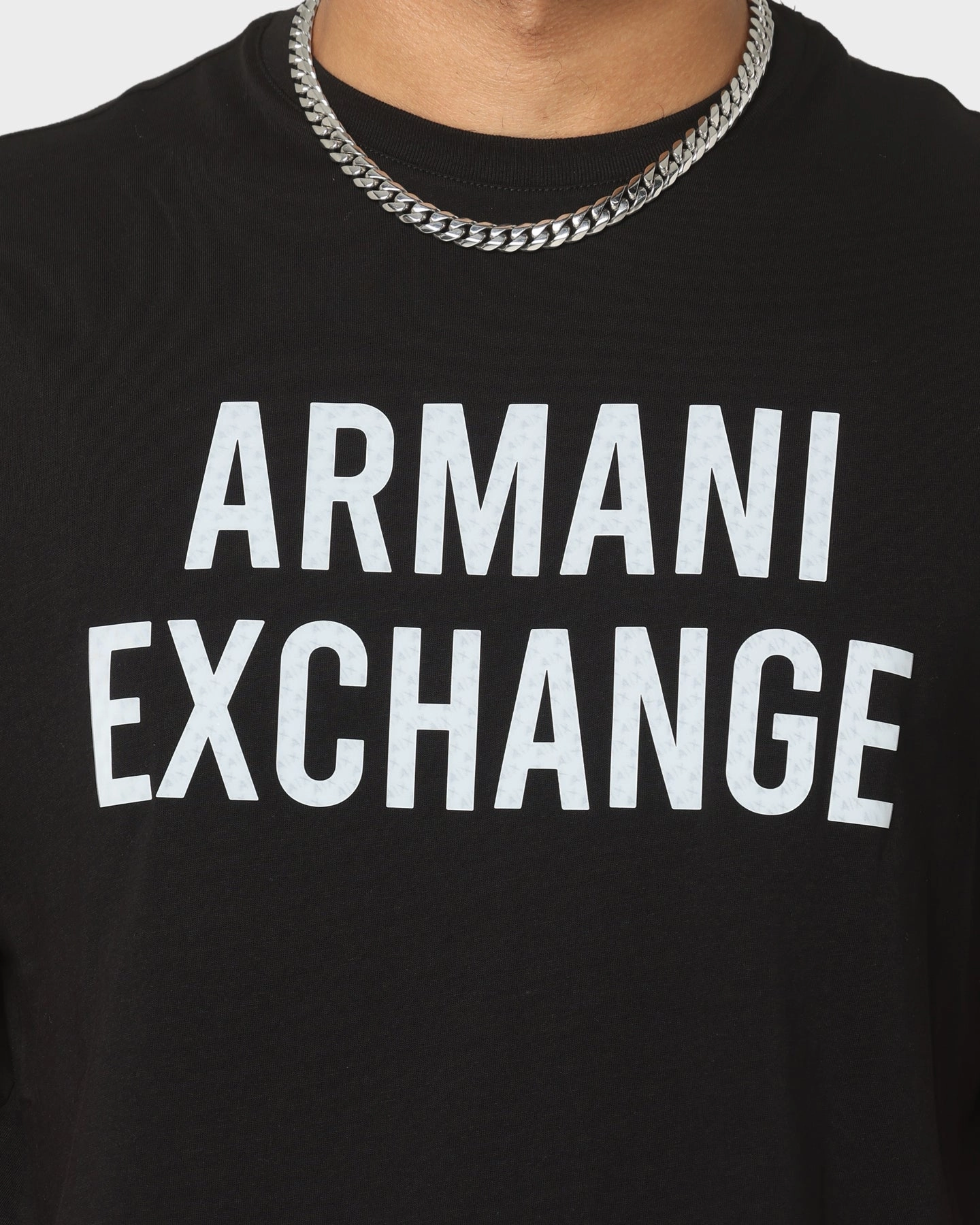 Armani Exchange Holographic Logo T-Shirt Black