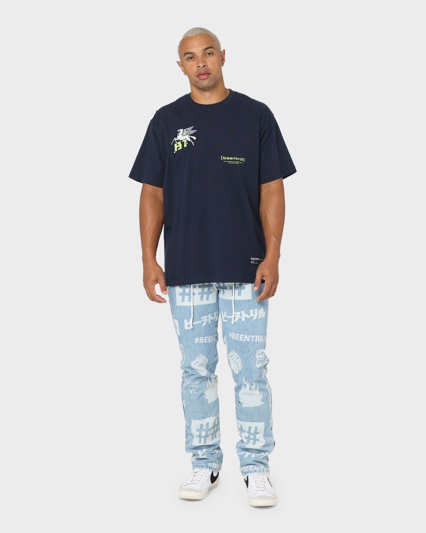 BEENTRILL Dark Horse Short Sleeve T-Shirt Navy Blazer