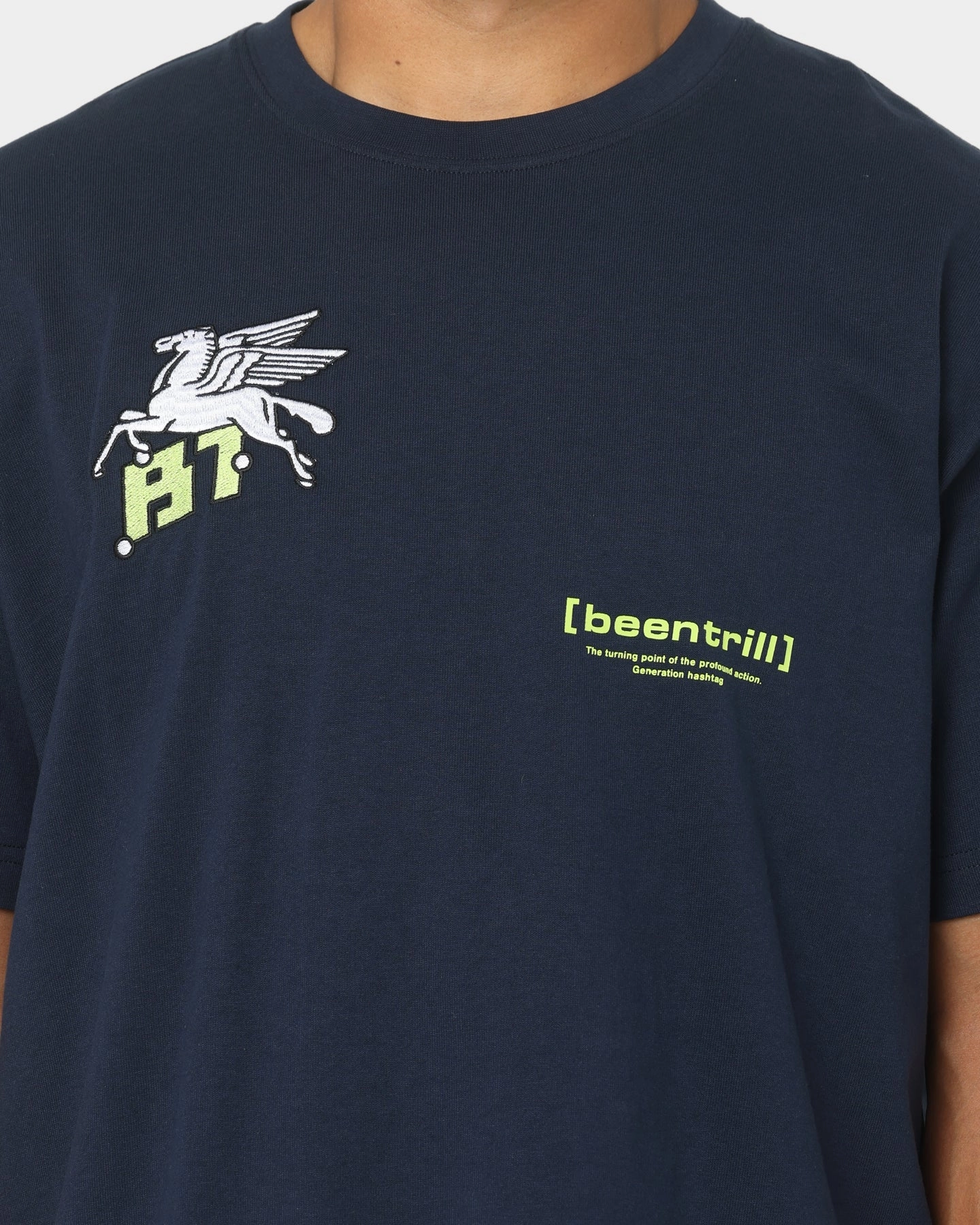 BEENTRILL Dark Horse Short Sleeve T-Shirt Navy Blazer
