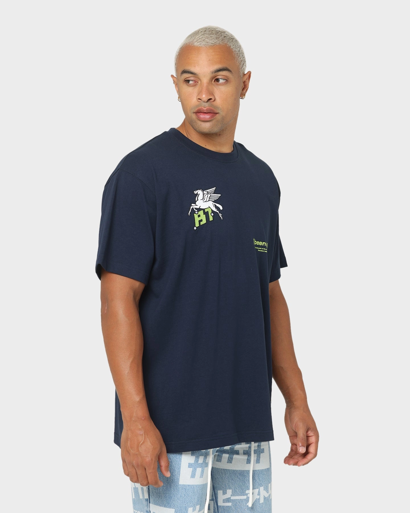 BEENTRILL Dark Horse Short Sleeve T-Shirt Navy Blazer