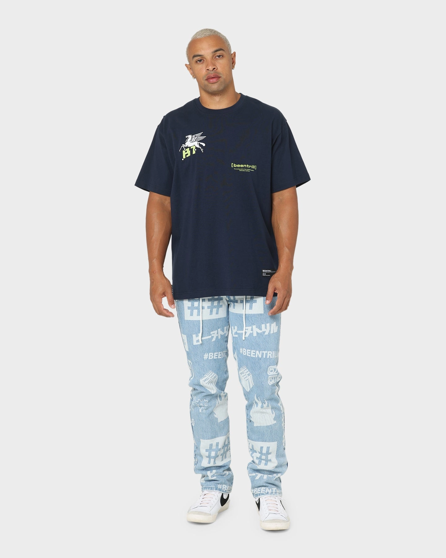 BEENTRILL Dark Horse Short Sleeve T-Shirt Navy Blazer