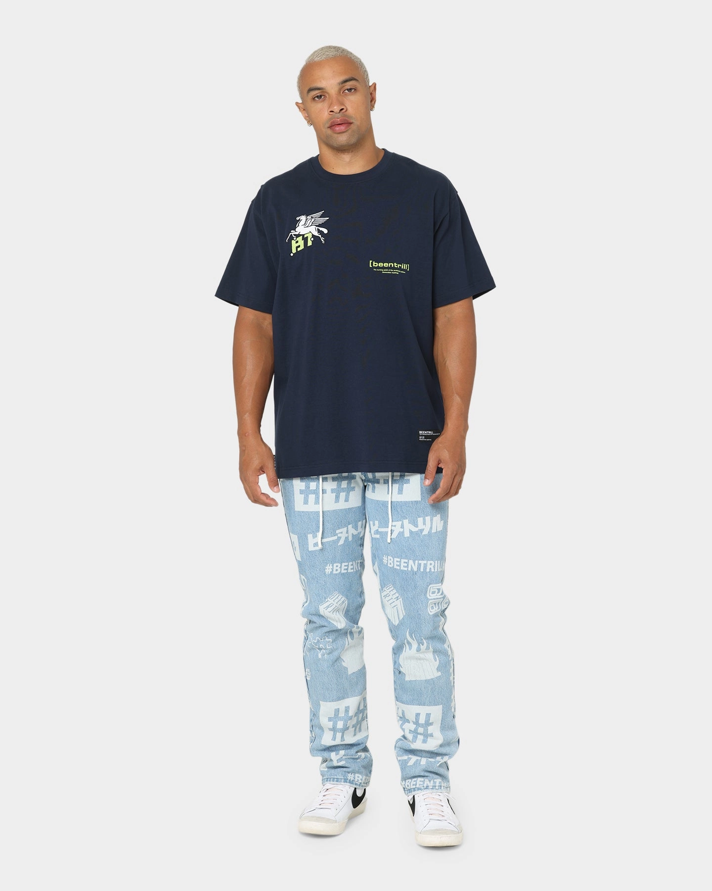 BEENTRILL Dark Horse Short Sleeve T-Shirt Navy Blazer