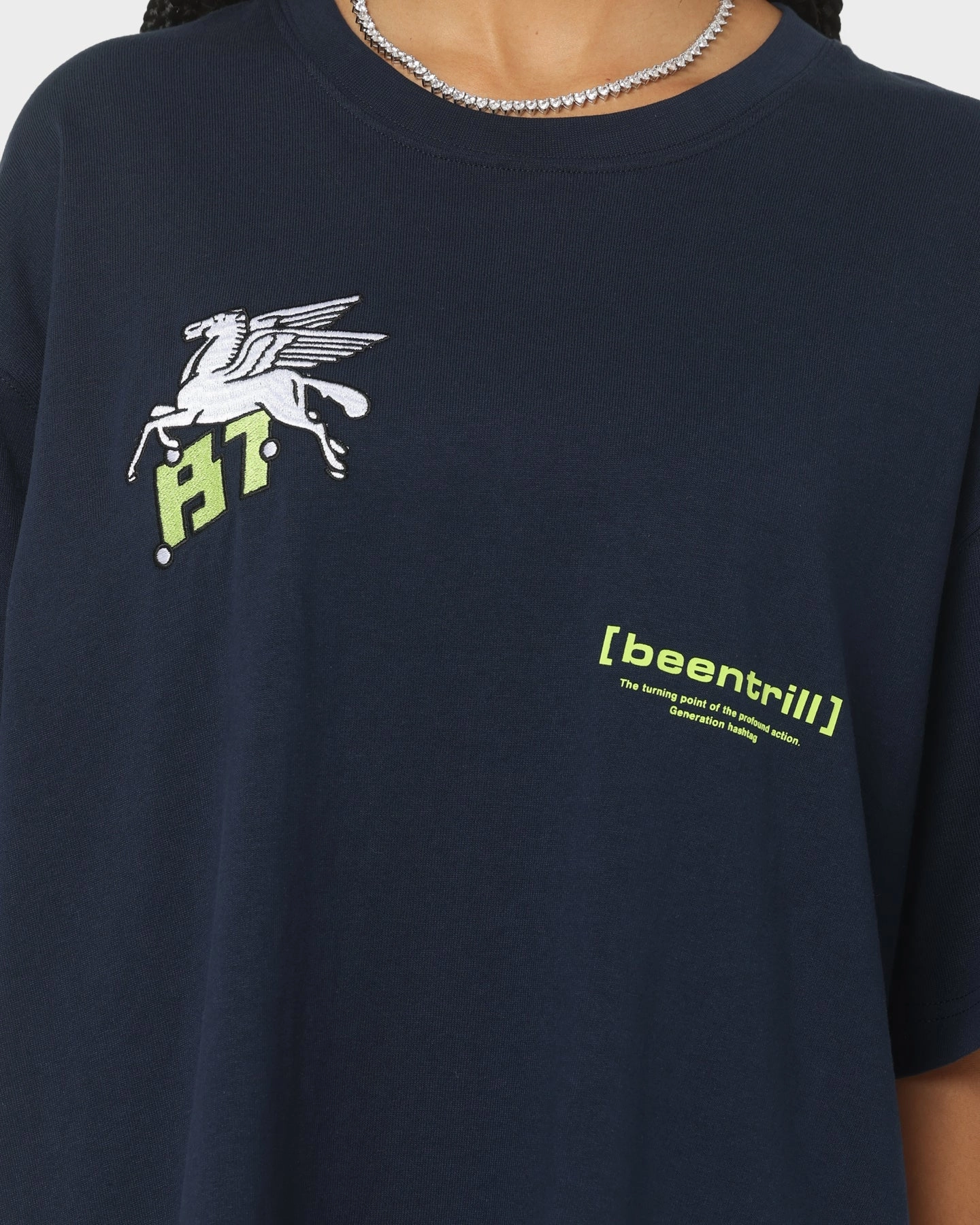 BEENTRILL Dark Horse Short Sleeve T-Shirt Navy Blazer