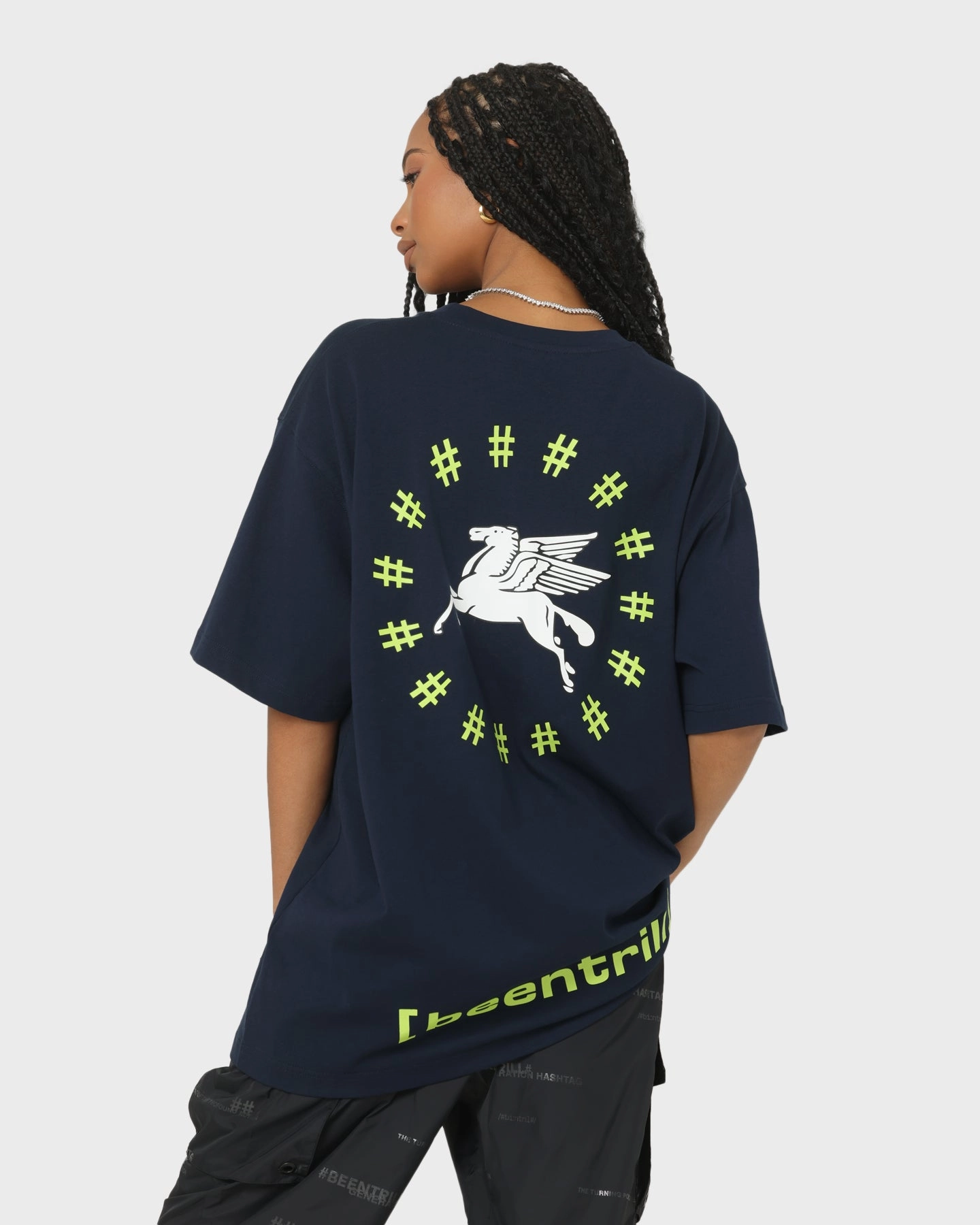 BEENTRILL Dark Horse Short Sleeve T-Shirt Navy Blazer