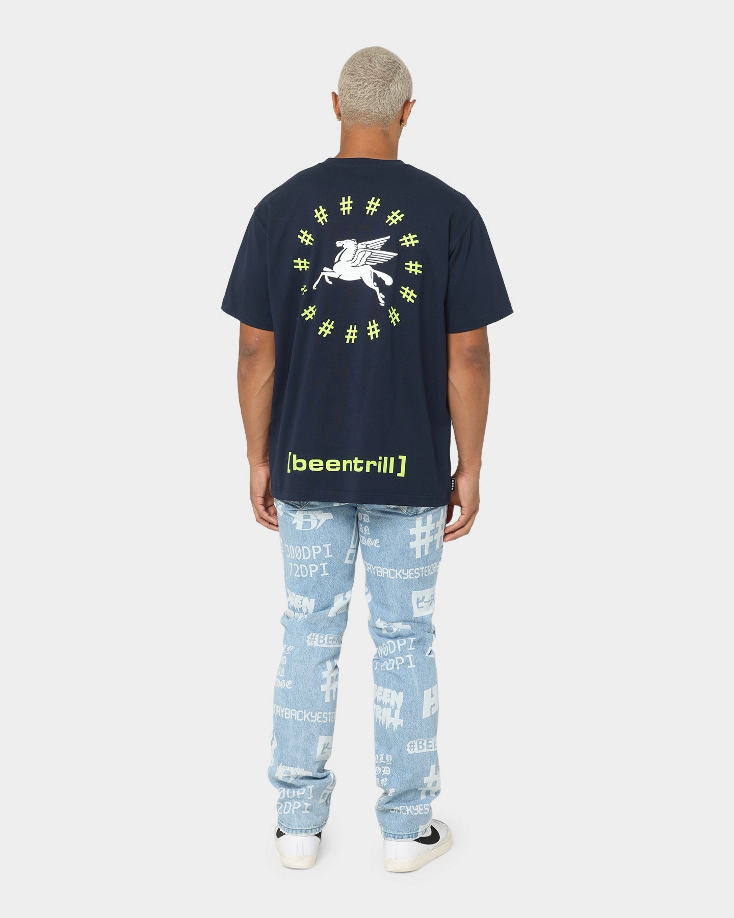 BEENTRILL Dark Horse Short Sleeve T-Shirt Navy Blazer