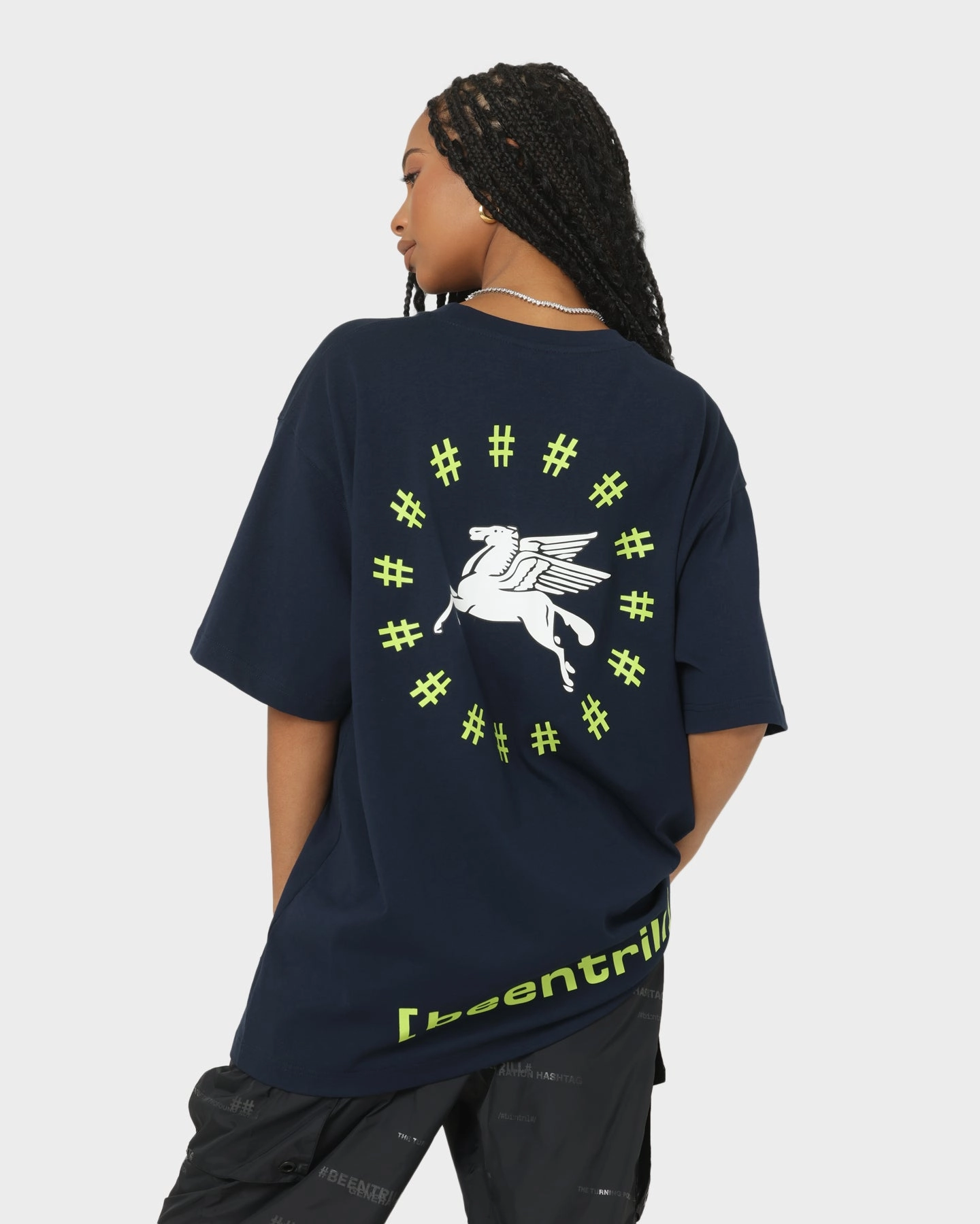 BEENTRILL Dark Horse Short Sleeve T-Shirt Navy Blazer