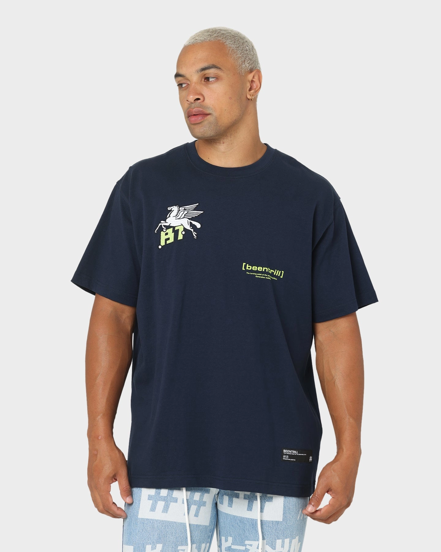 BEENTRILL Dark Horse Short Sleeve T-Shirt Navy Blazer