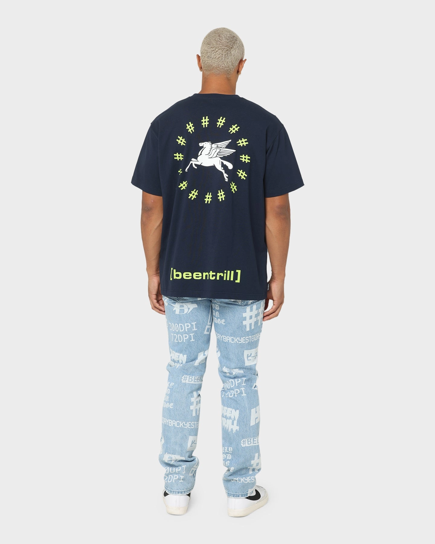 BEENTRILL Dark Horse Short Sleeve T-Shirt Navy Blazer