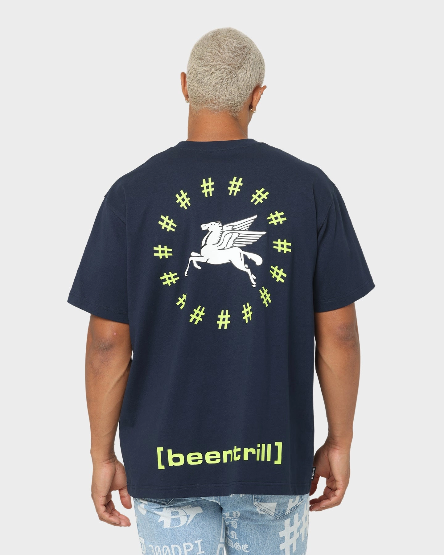 BEENTRILL Dark Horse Short Sleeve T-Shirt Navy Blazer