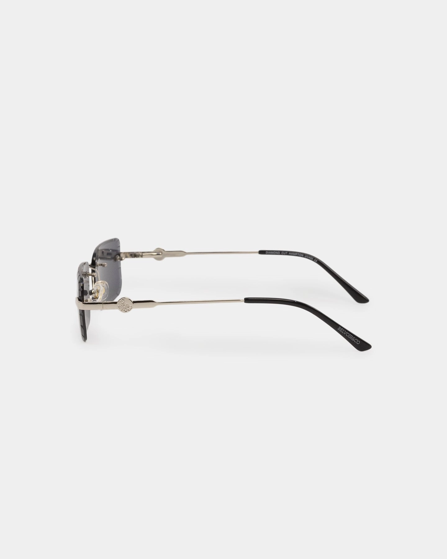 Belvoir & Co Diamond Cut Hampton Sunglasses Black/Silver
