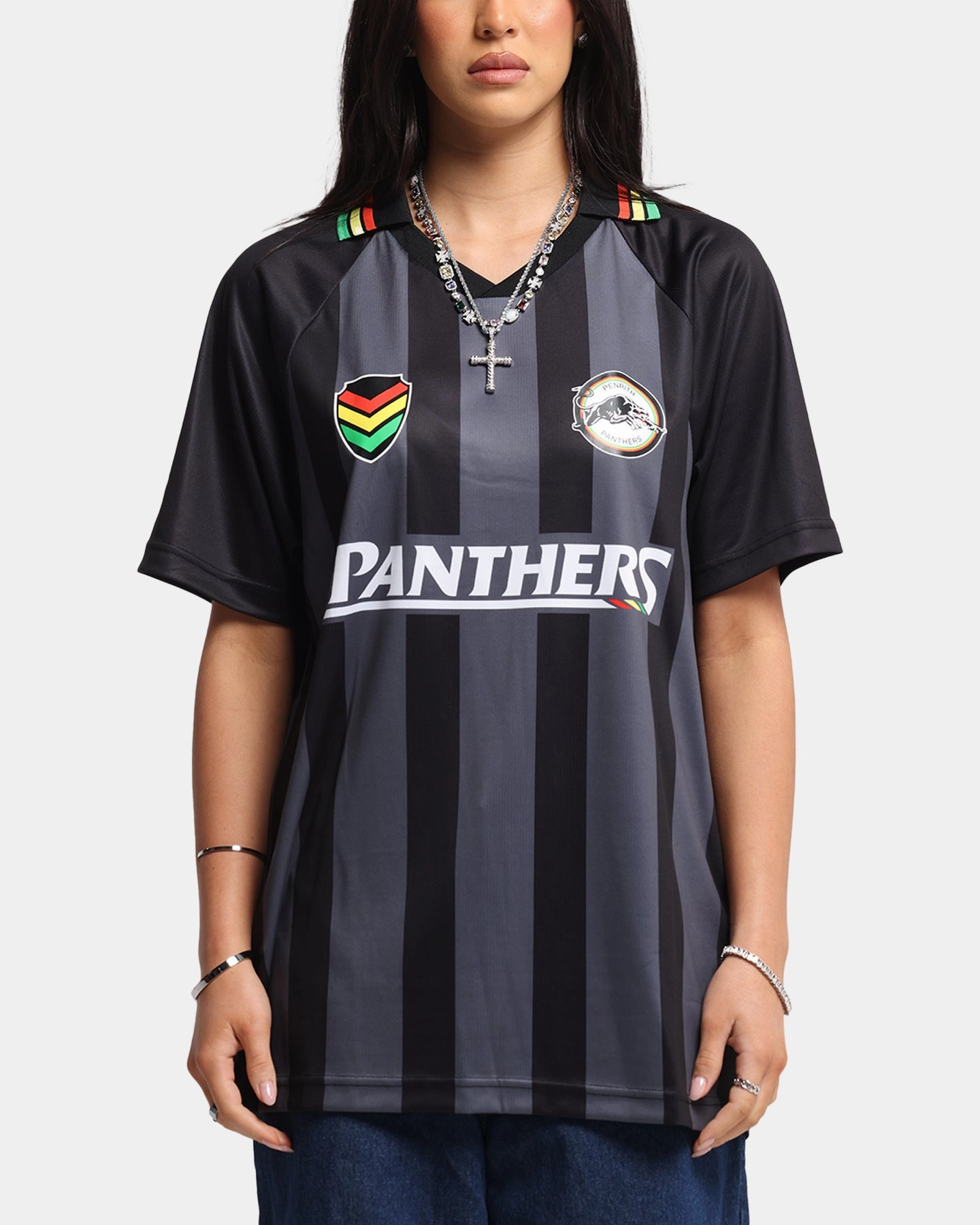 Bleacher Athletic Penrith Panthers NRL 1908 Collared T-Shirt Official Team Colour