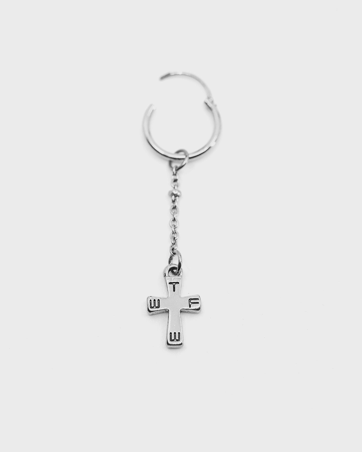 BLESSED TRUTH ROSARY EARRINGS SILVER