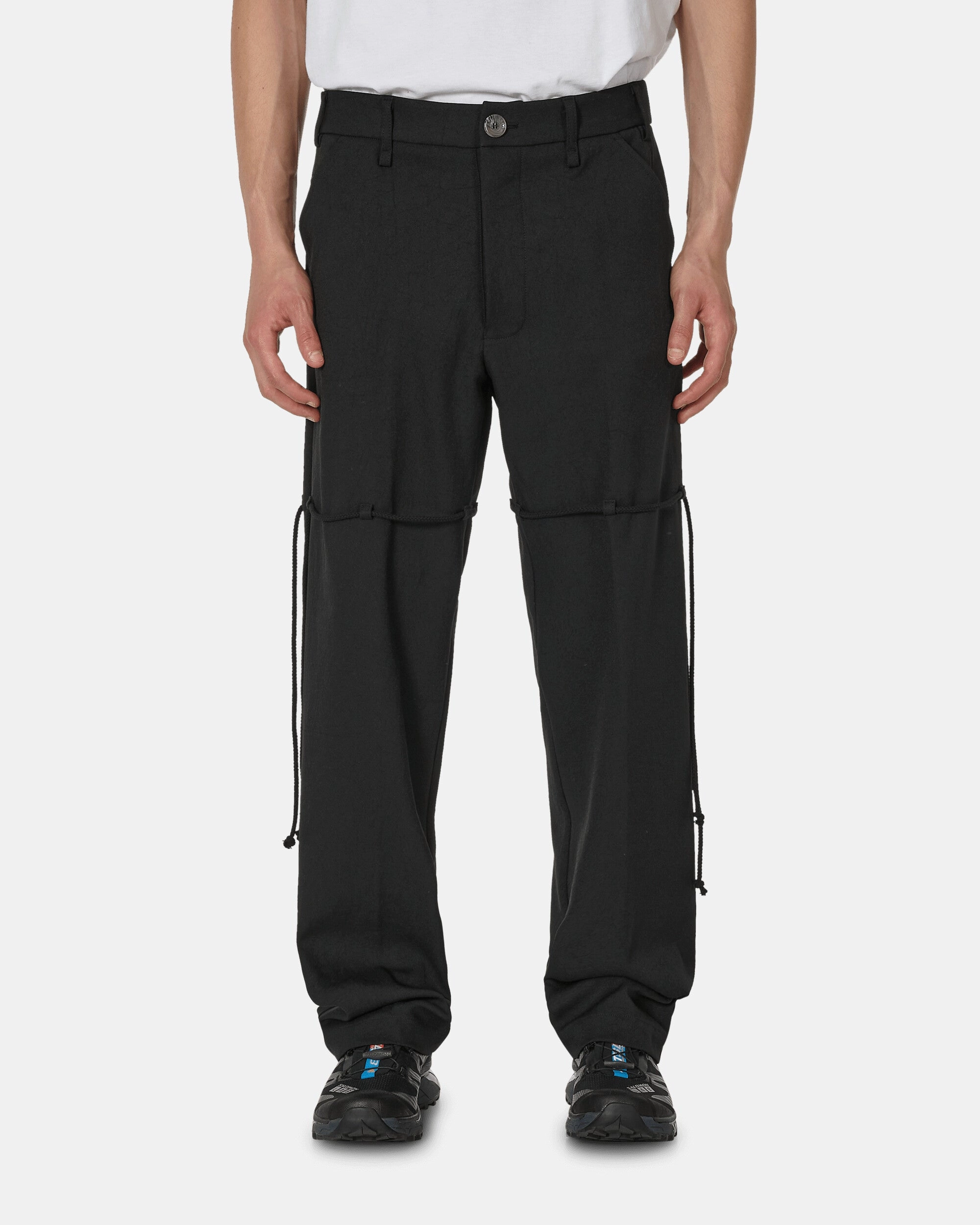 Chain Lace Dress Pants Black